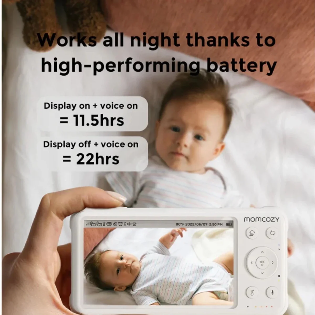 Momcozy BM01 5" Baby Monitor & Camera - Image 13