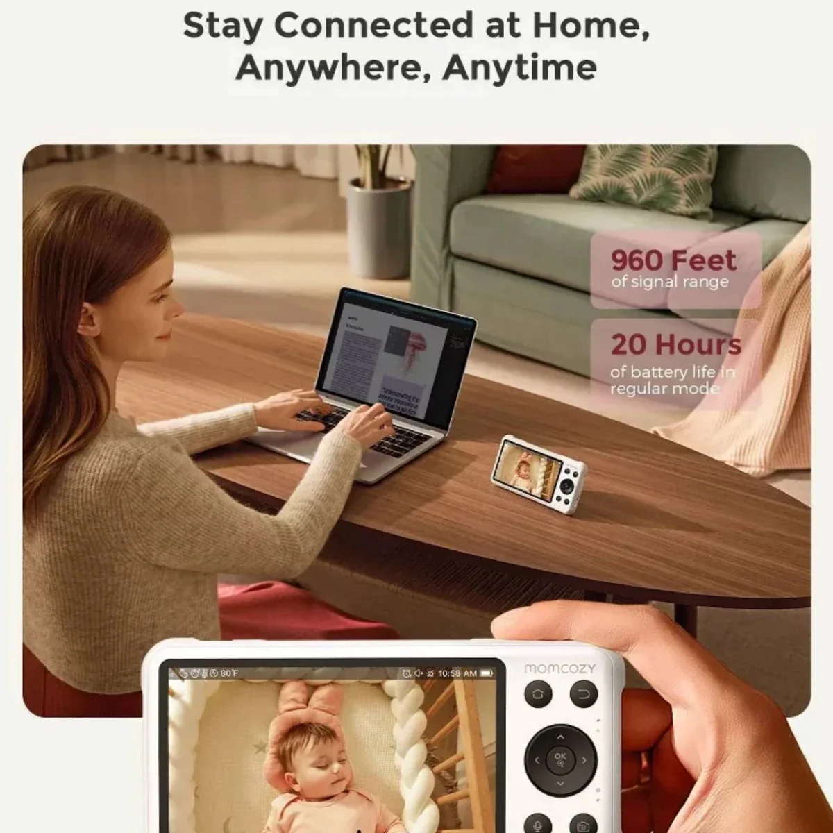 Momcozy BM04 5" Dual-mode Smart Baby Monitor & Camera - Image 8