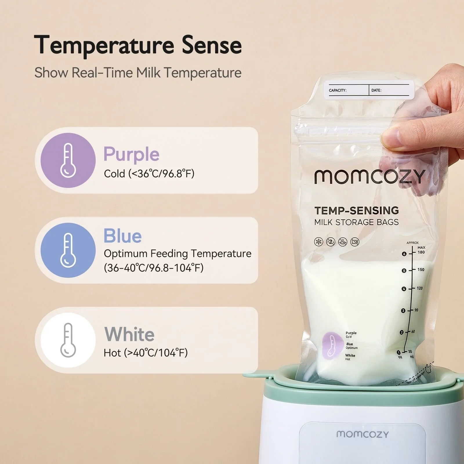 Momcozy Breast Milk Storage Bags 180ml 50 pcs - Image 2