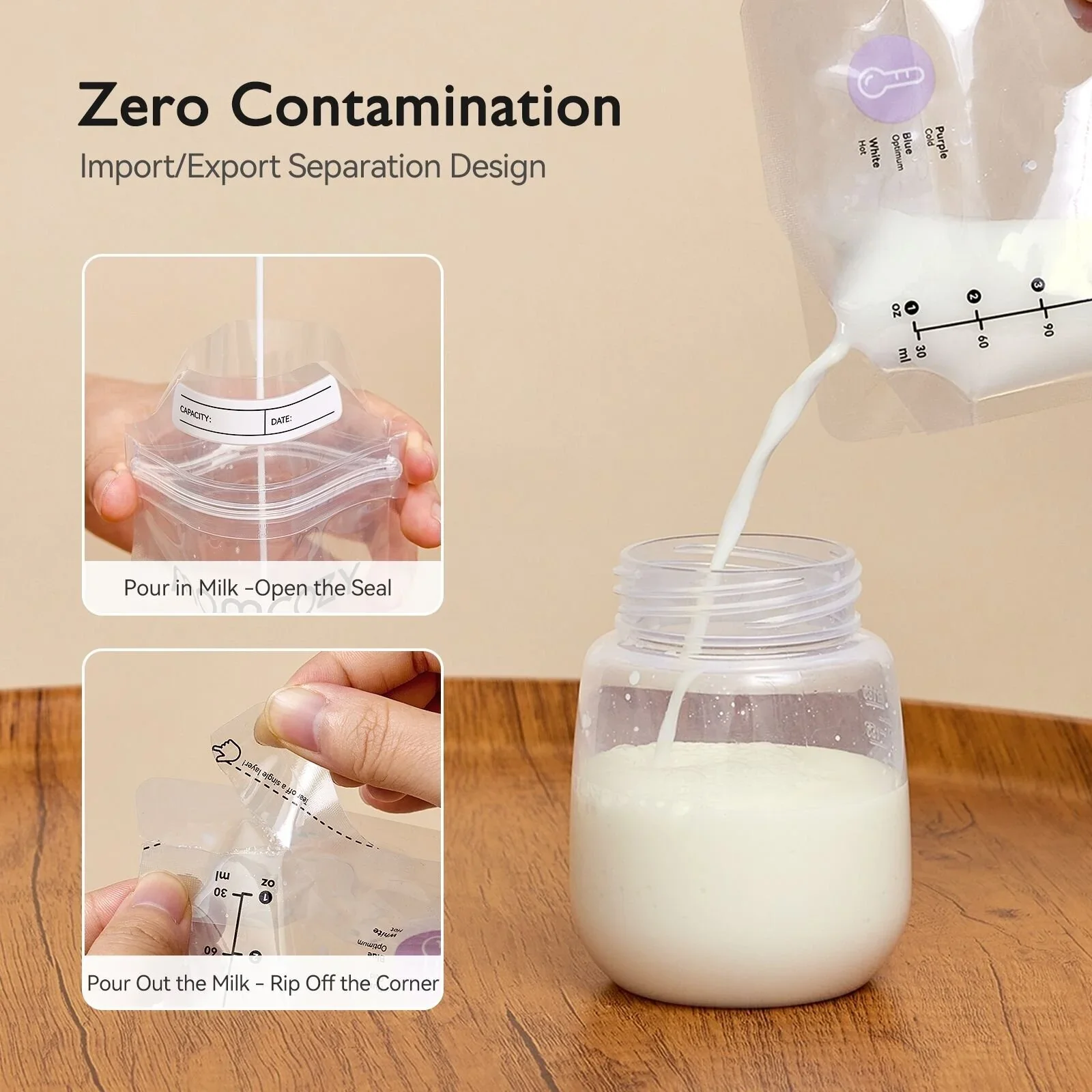 Momcozy Breast Milk Storage Bags 180ml 50 pcs - Image 3