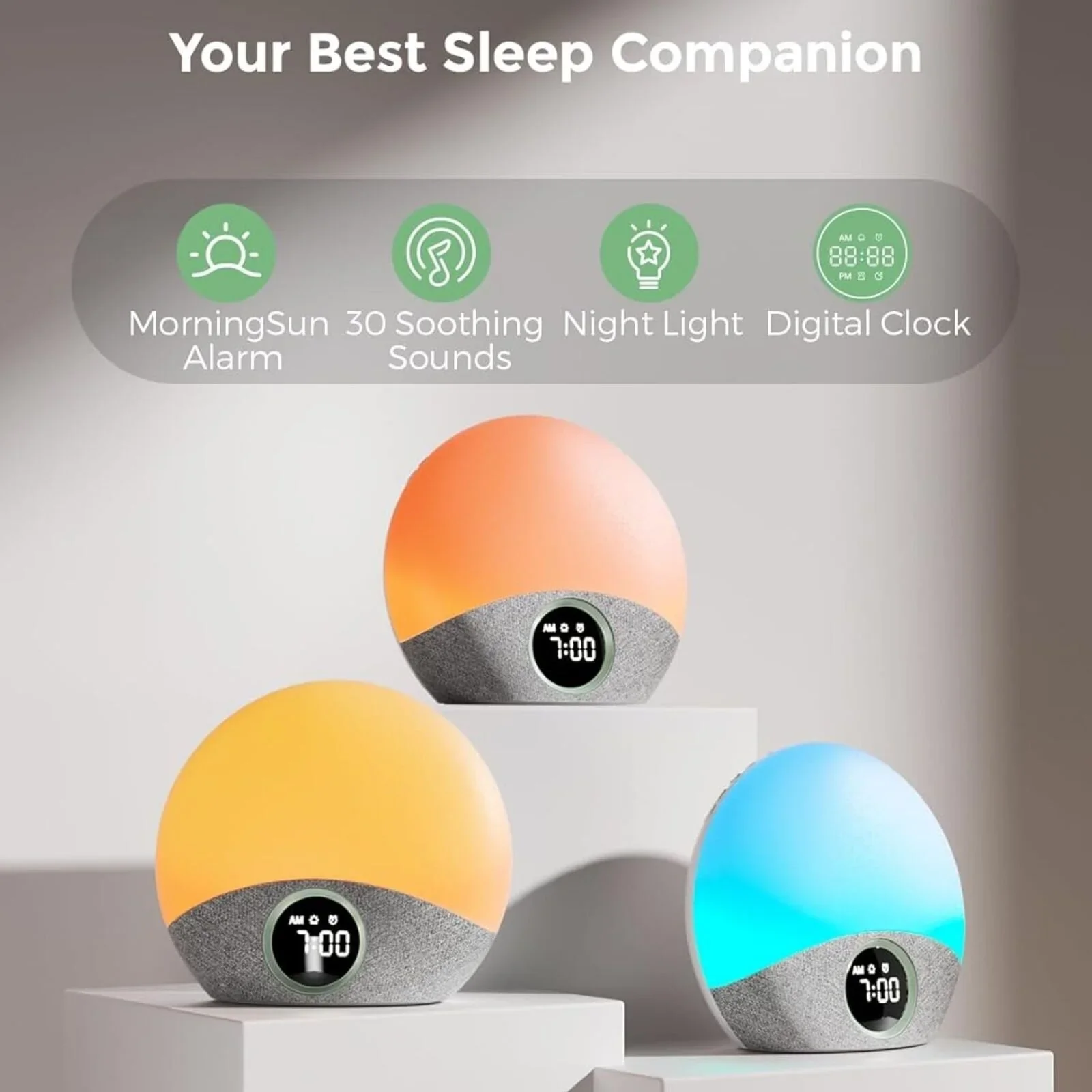 Momcozy Sunrise Echo Sound Machine Nightlight & Alarm Clock - Image 3