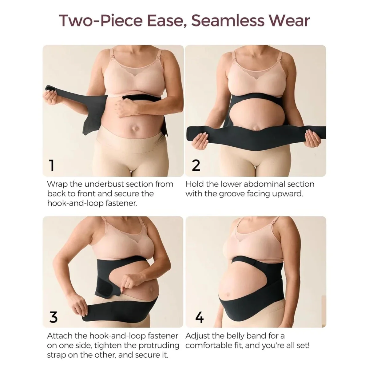 Momcozy Ergonest Maternity Belly Band L - Black - Image 8