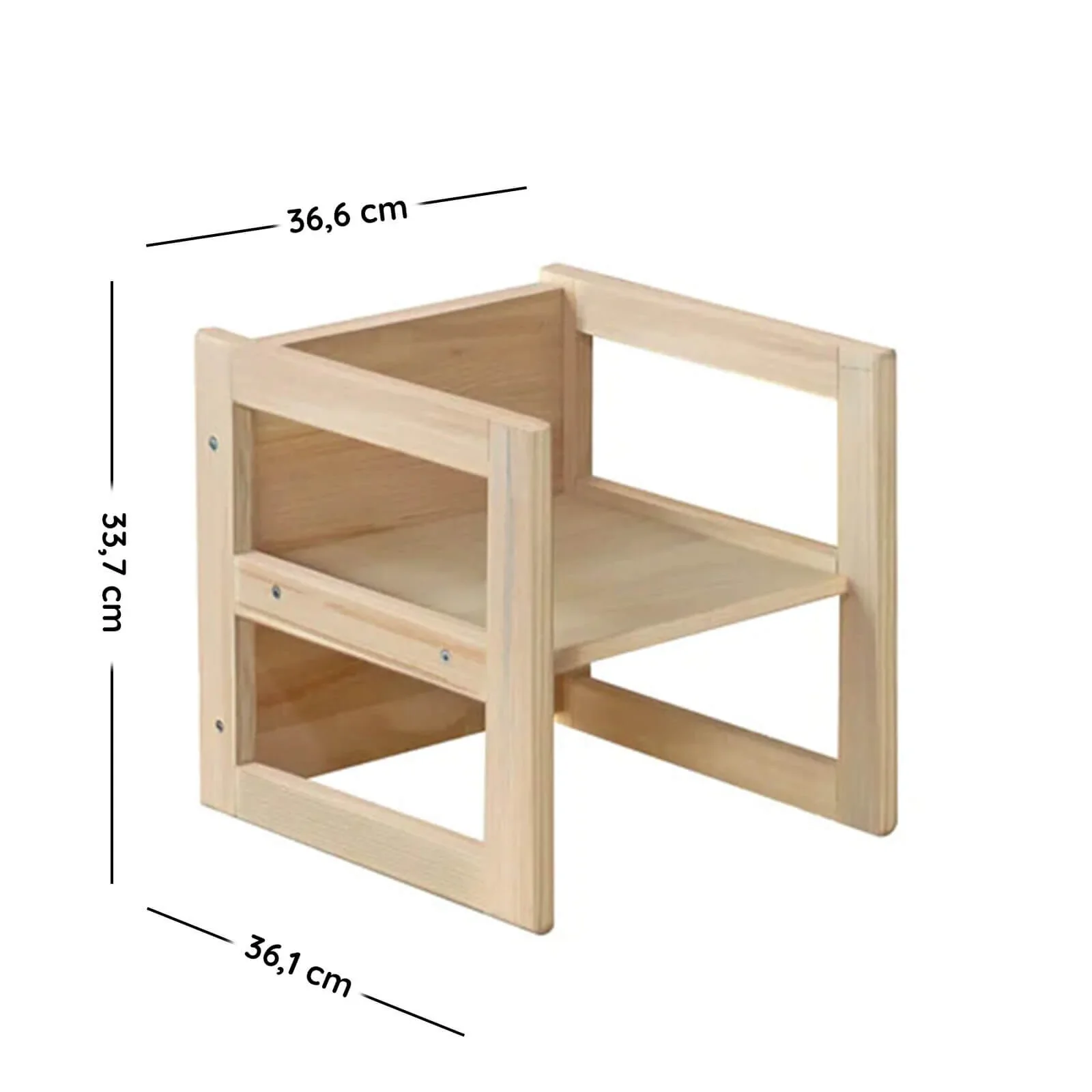 Montessori Wooden Convertable Table & Chair 36,1 cm (W) x 33,7 cm (H) x 36,6 cm (L) - Image 2