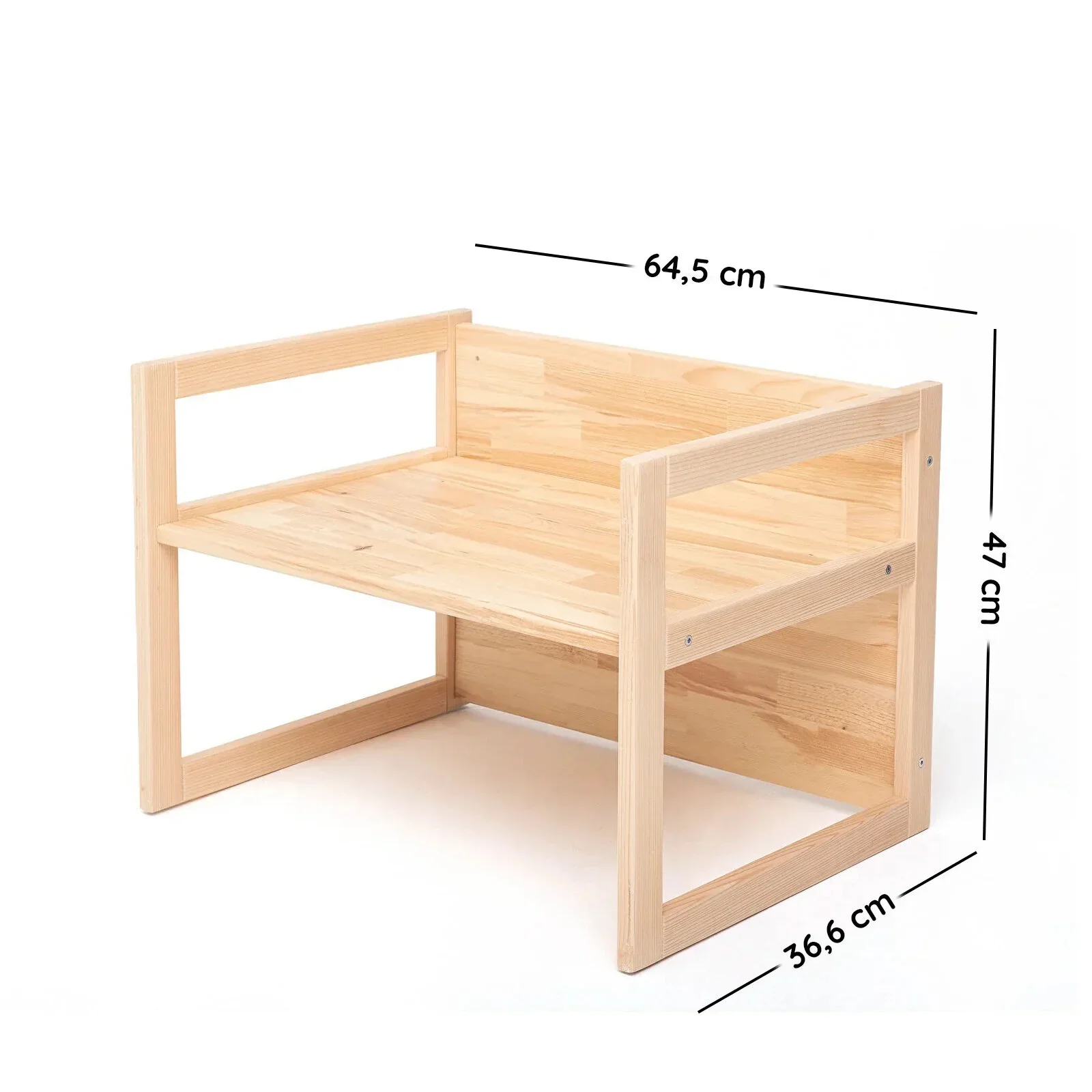 Montessori Wooden Convertable Table & Chair 36,6 cm (W) x 47 cm (H) x 64,5 cm (L) - Image 8