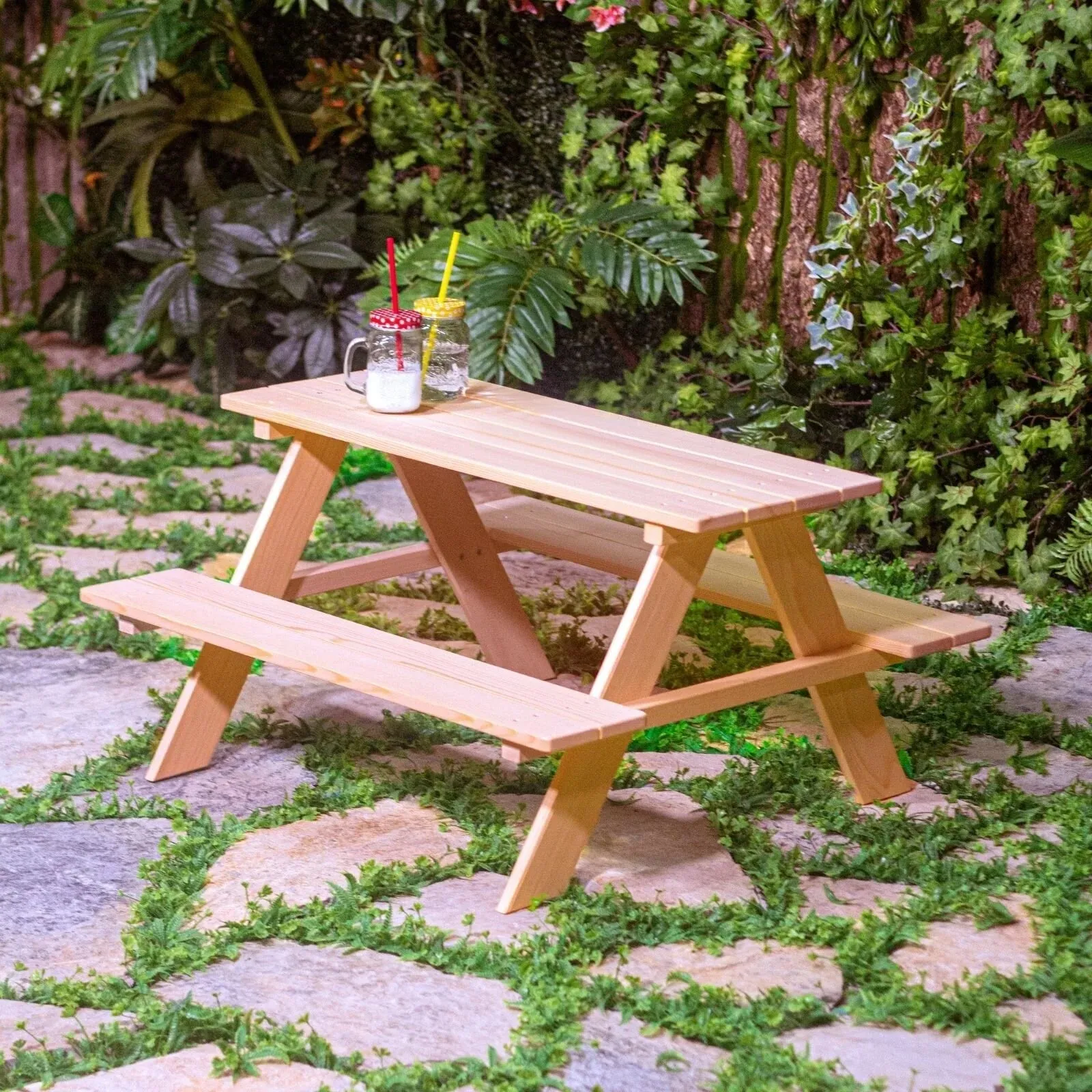 Montessori Wooden Mini Picnic Table - Image 2
