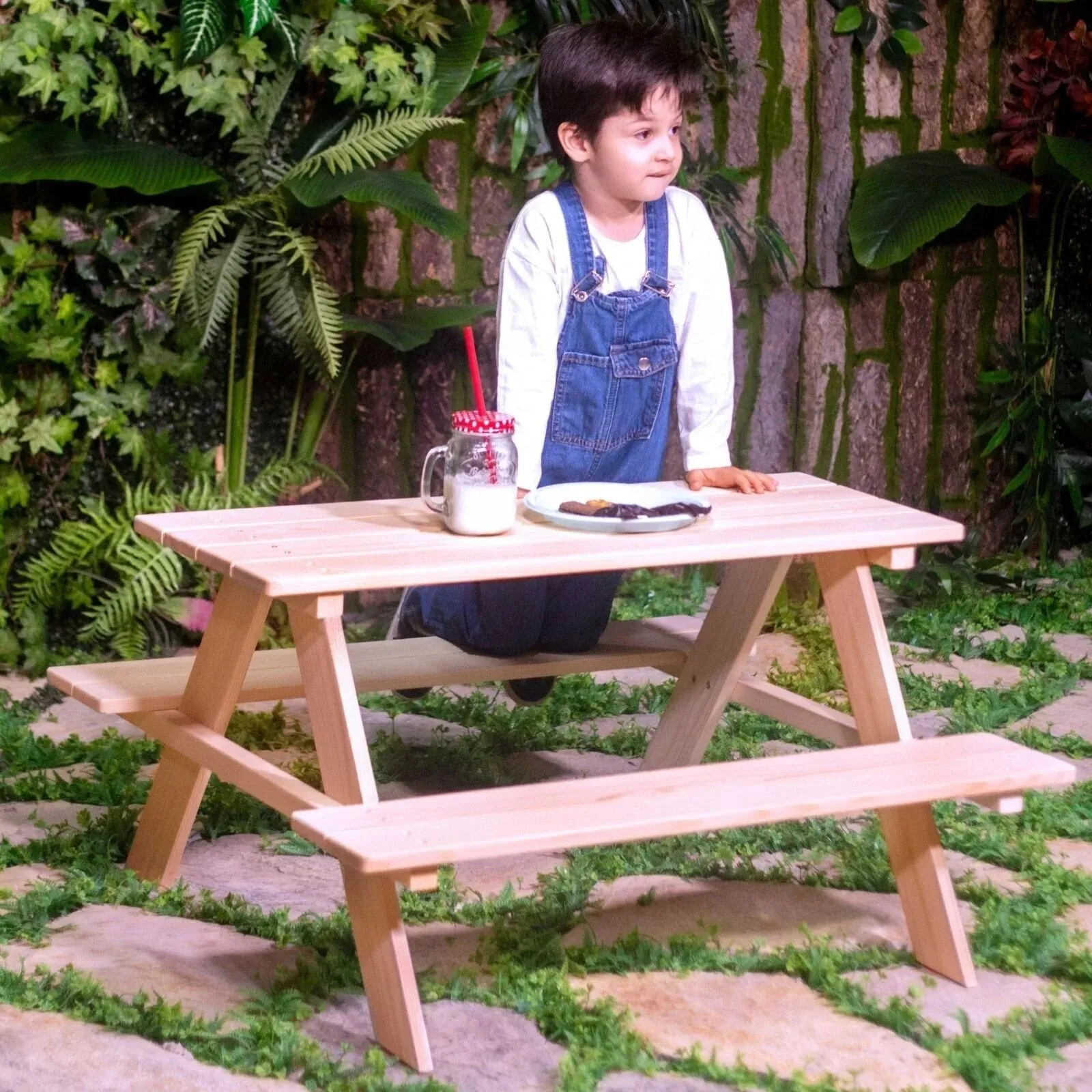 Montessori Wooden Mini Picnic Table - Image 3