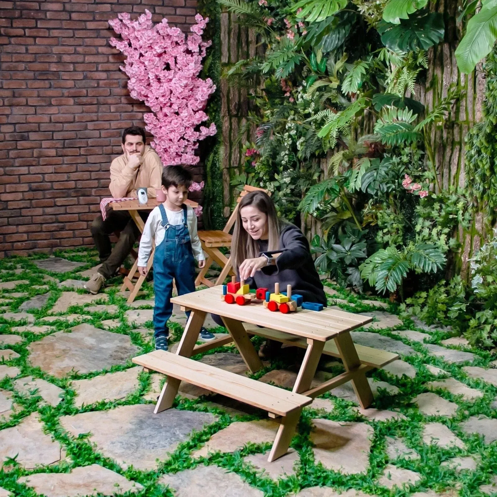 Montessori Wooden Mini Picnic Table - Image 6
