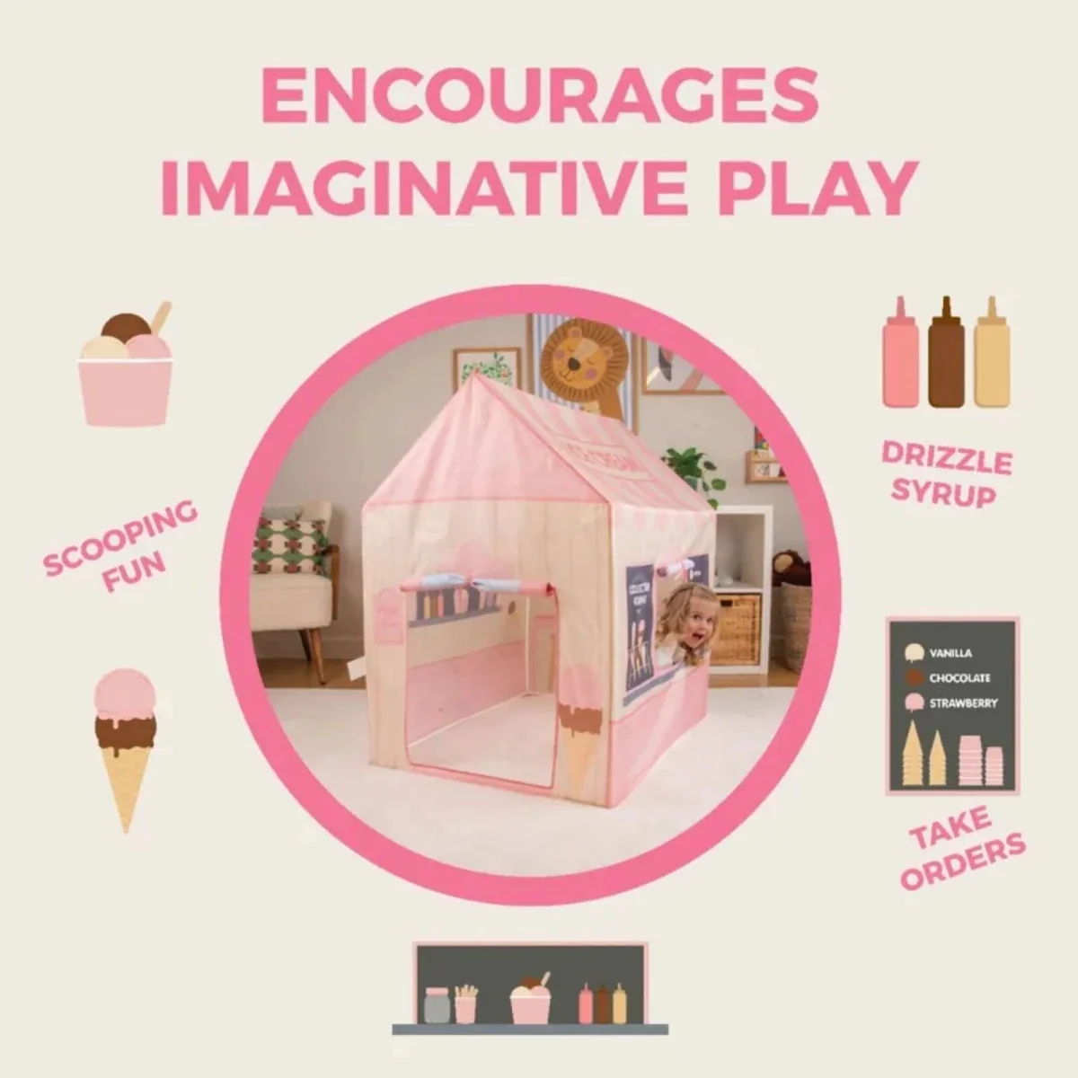 Mookie Activo Pop-Up Tent - Ice Cream - Image 3