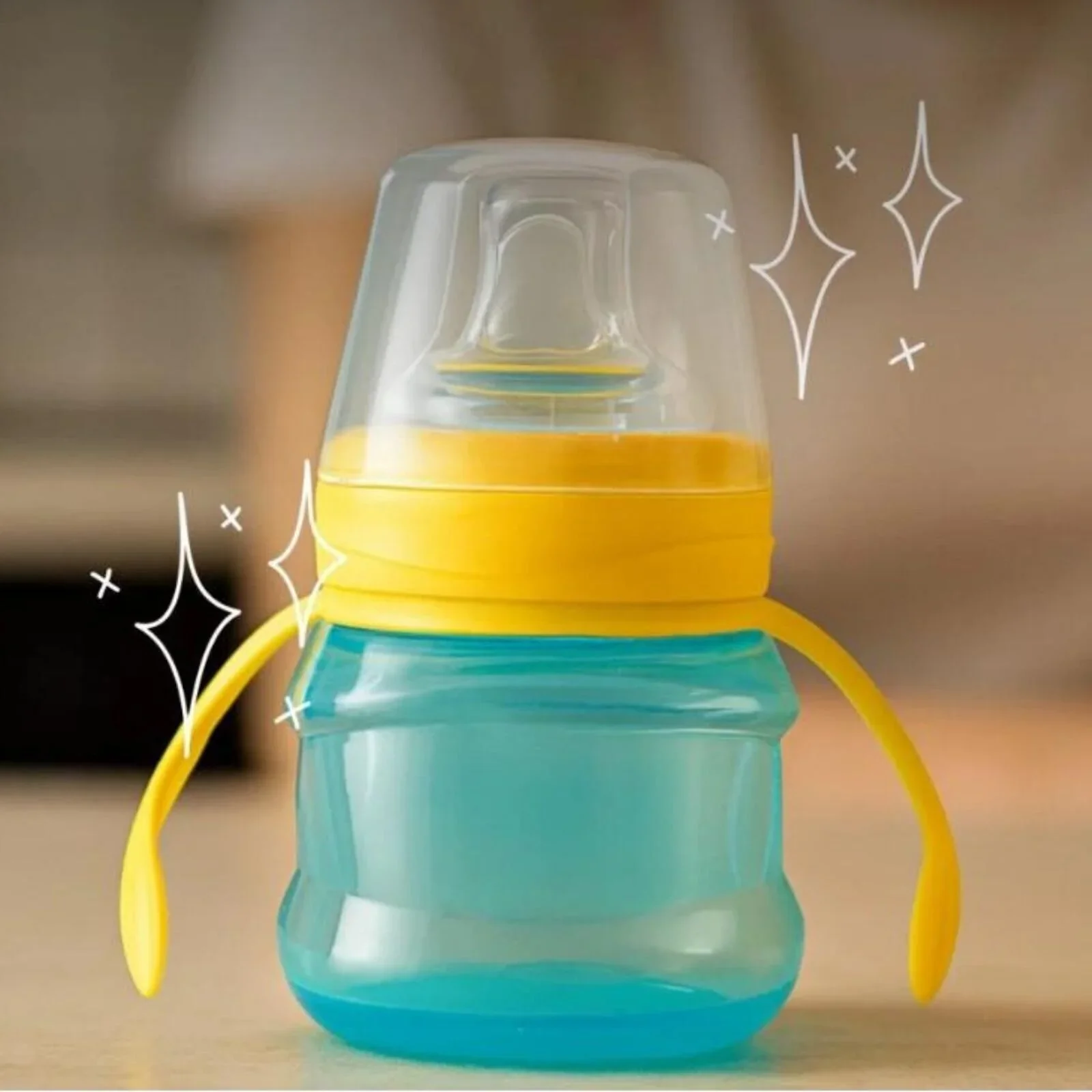 Mooma Kindy Learner Bottle 200ml - Yellow - Image 3