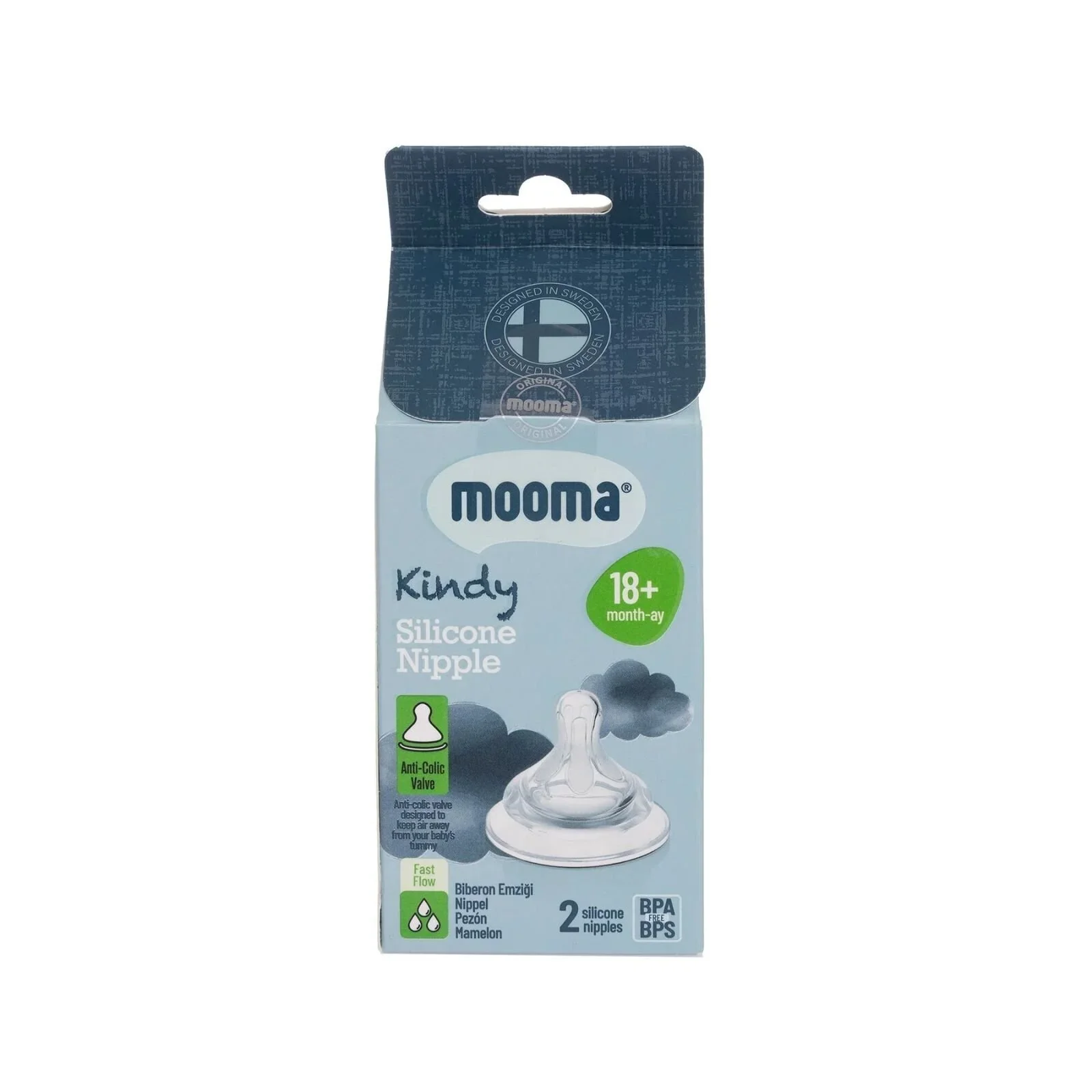 Mooma Kindy Silicone Teats Fast Flow 18+ months Pack of 2 - Image 4