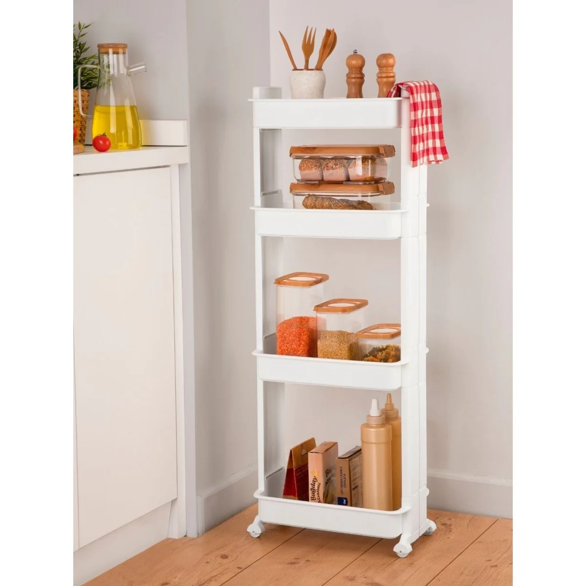 Motek 4-Tier Storage Organiser Trolley - Image 3