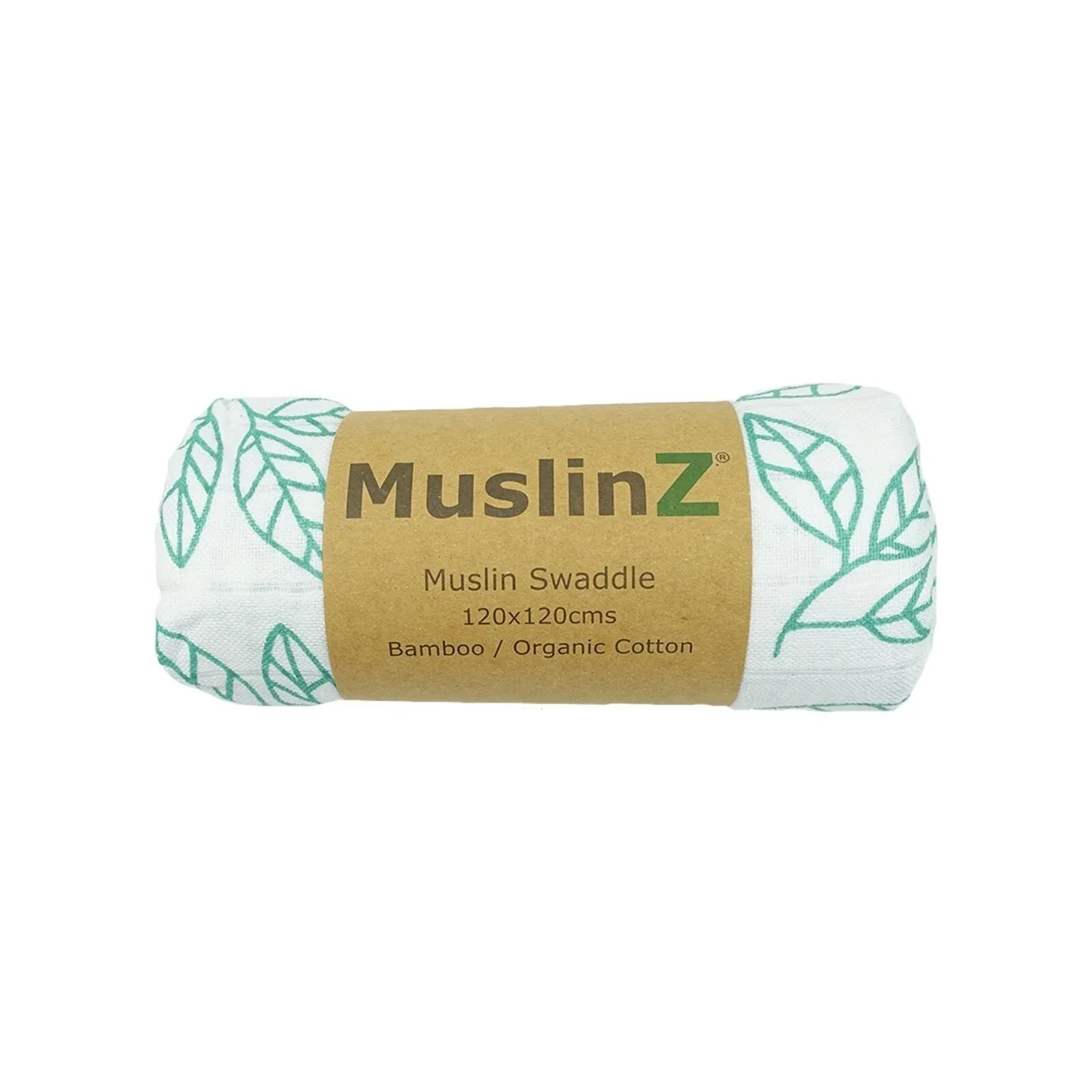 MuslinZ Bamboo/Organic Cotton Muslin Set - Aqua Leaf - Image 3