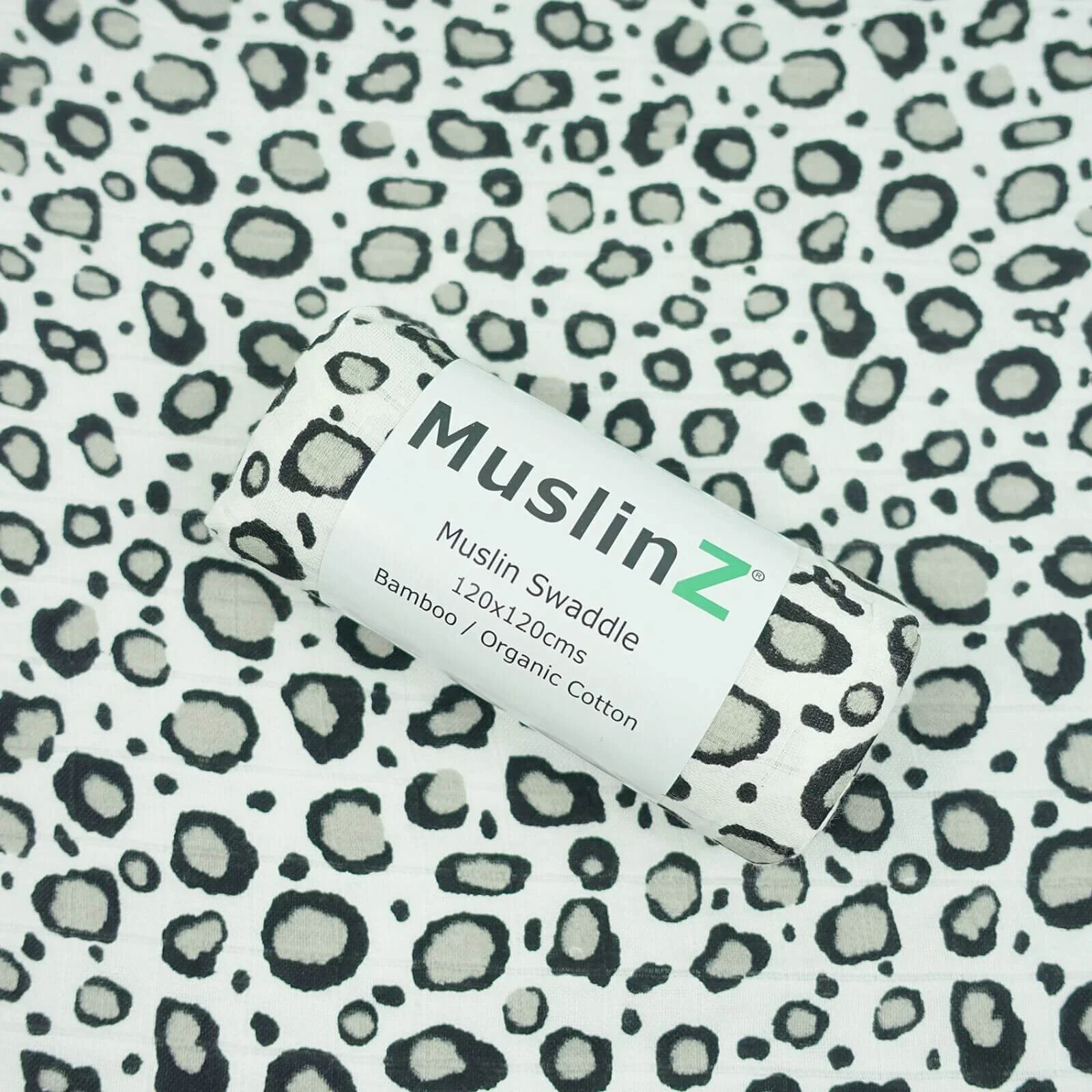 MuslinZ Bamboo/Organic Cotton Muslin Swaddle 120x120cm - Leopard - Image 2