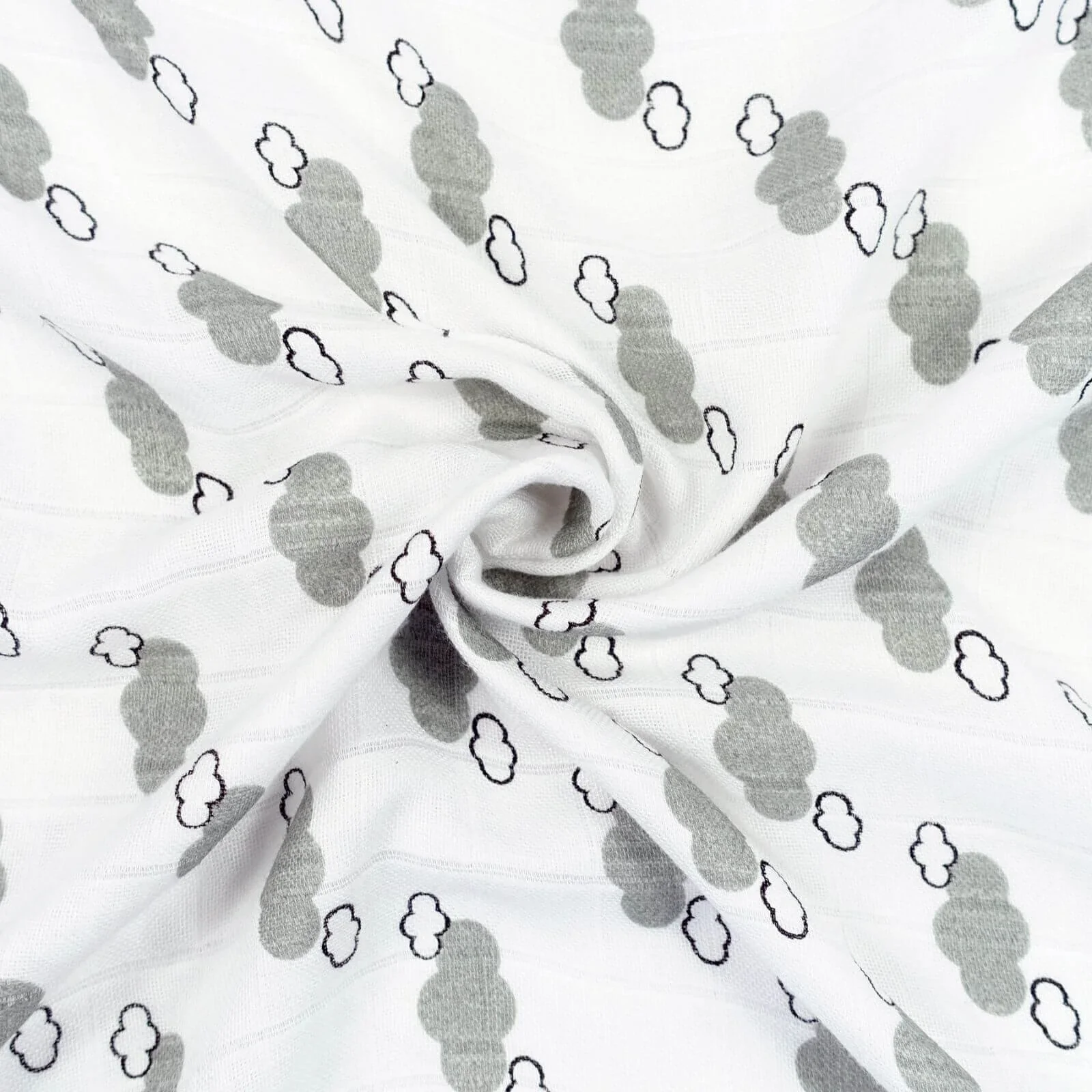 MuslinZ Bamboo/Organic Cotton Muslin Swaddle 120x120cm - Grey Cloud - Image 3