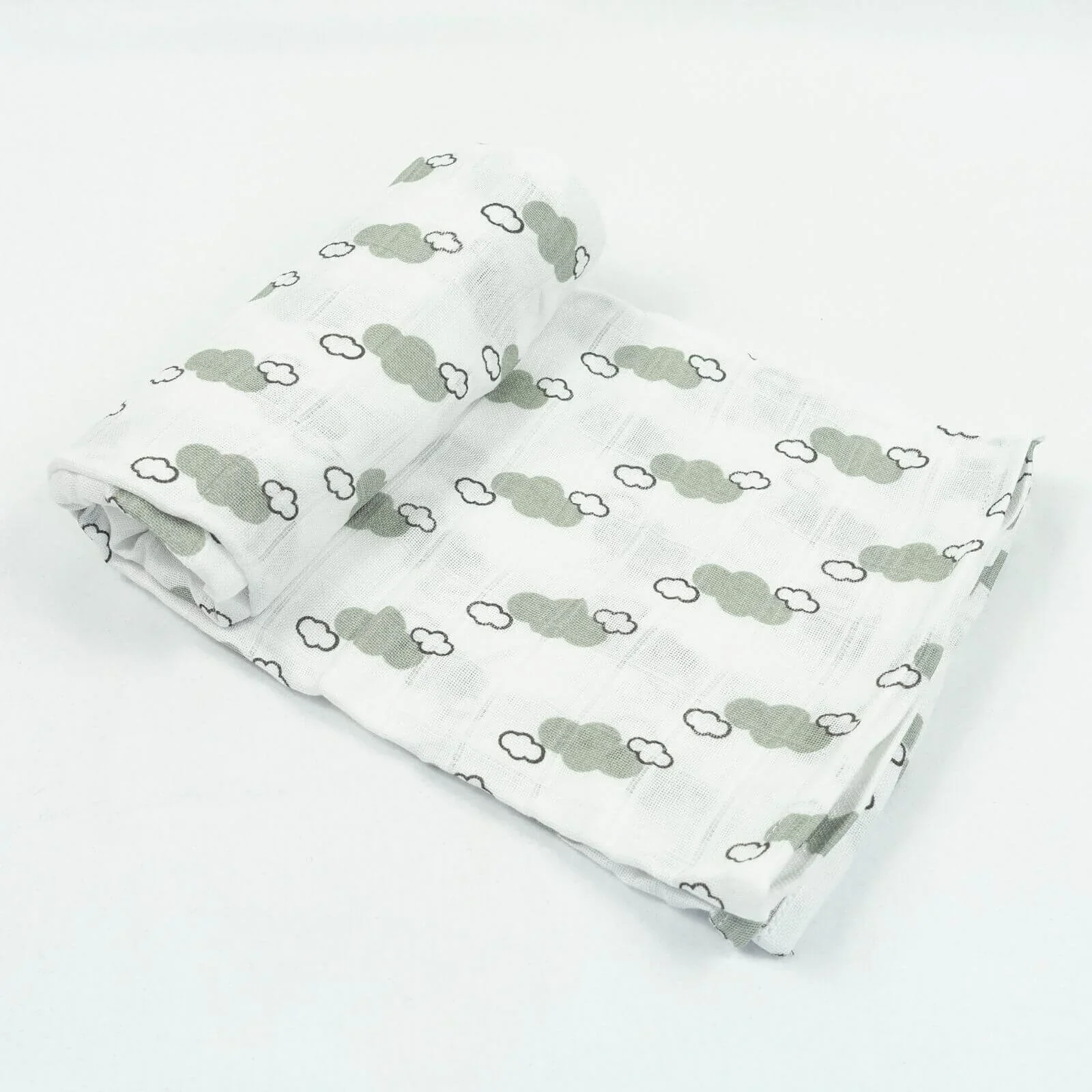 MuslinZ Bamboo/Organic Cotton Muslin Swaddle 120x120cm - Grey Cloud - Image 4