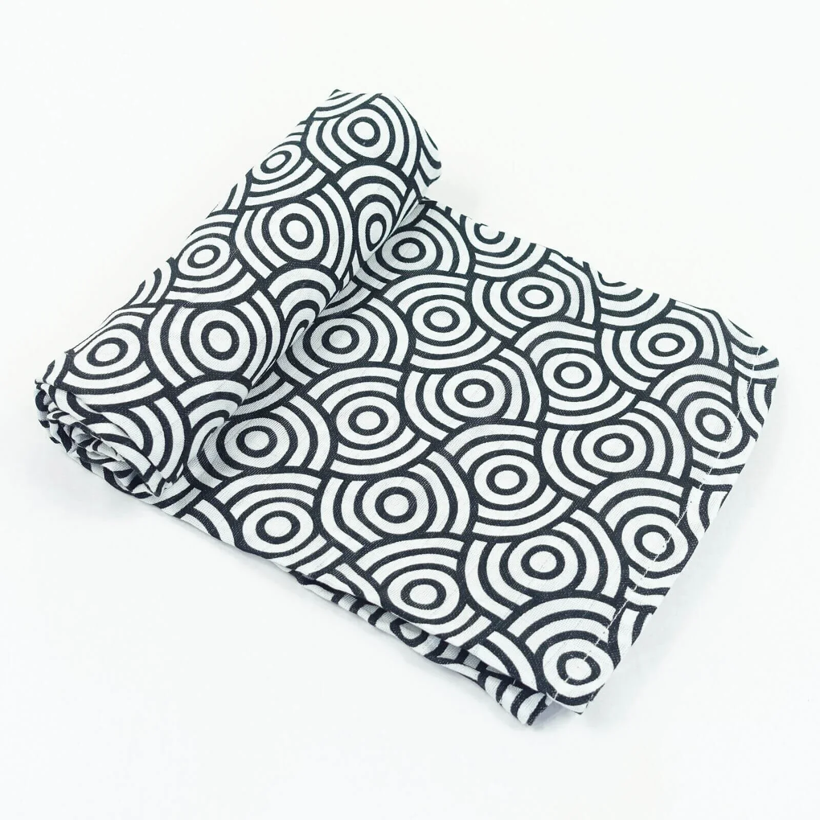 MuslinZ Bamboo/Organic Cotton Muslin Swaddle 120x120cm - Black Swirl - Image 3