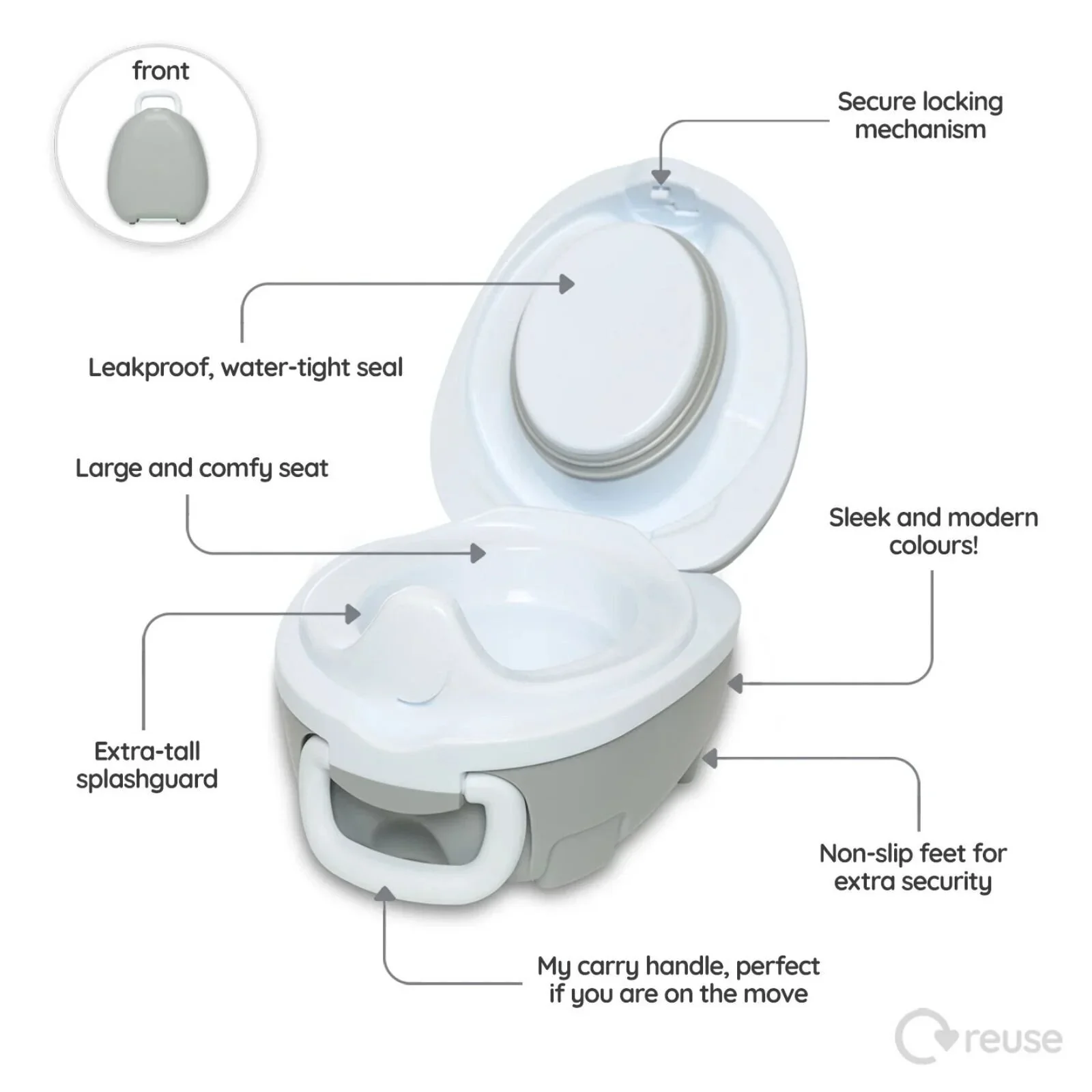 My Carry Potty - Pearl Grey - Image 3