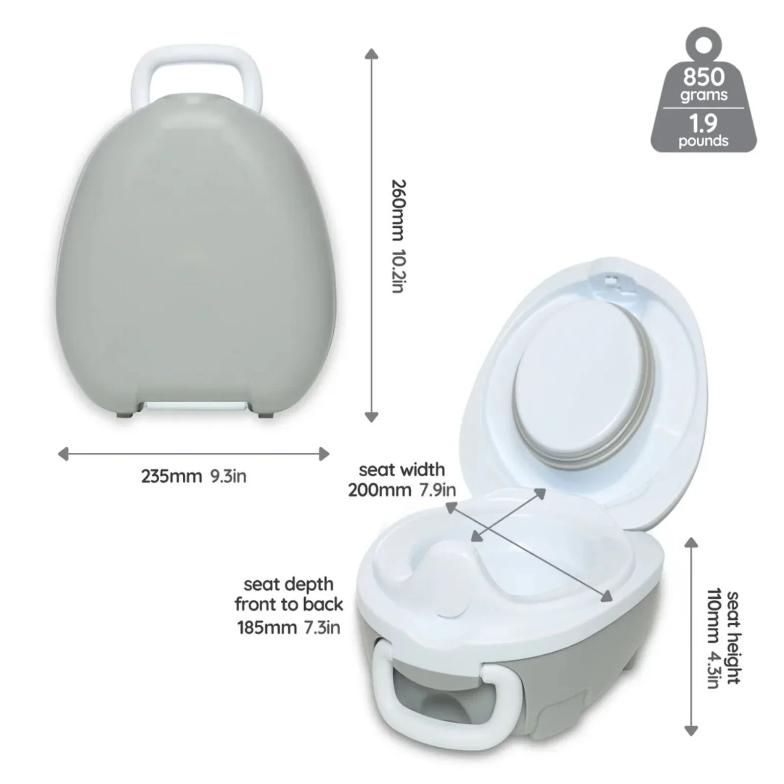 My Carry Potty - Pearl Grey - Image 8