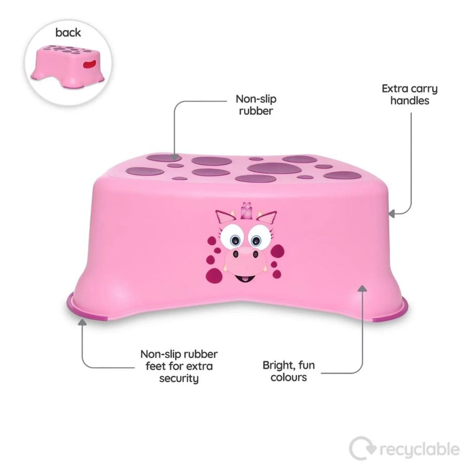 My Carry Potty - My Little Step Stool - Pink Dragon - Image 2