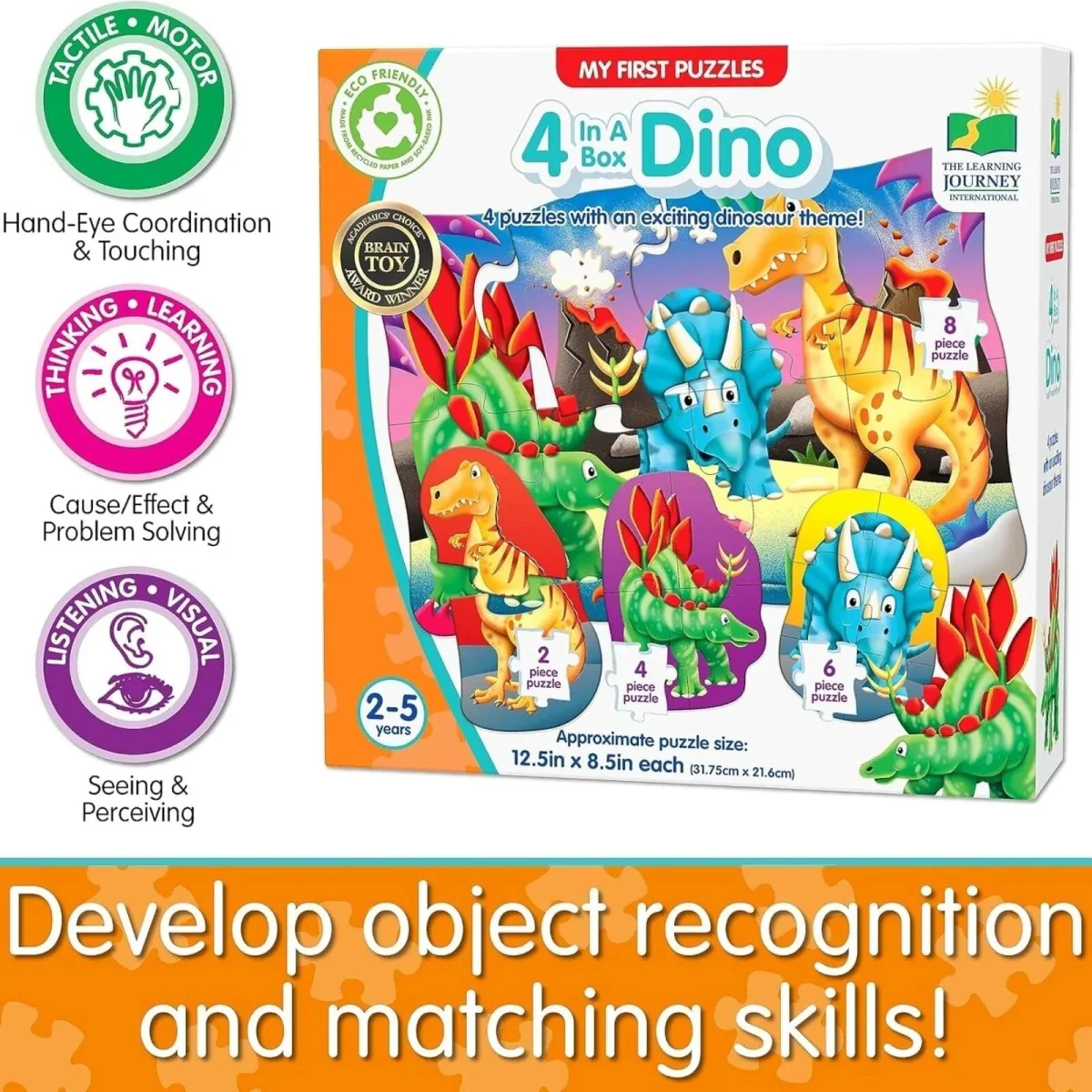 My First Puzzle Sets 4-in-1 Puzzle Set - Dino - Image 10