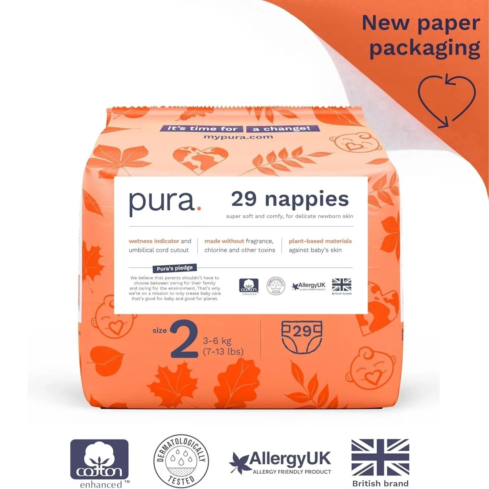 Pura Eco Nappy Size 2 - 29 nappies - Image 2