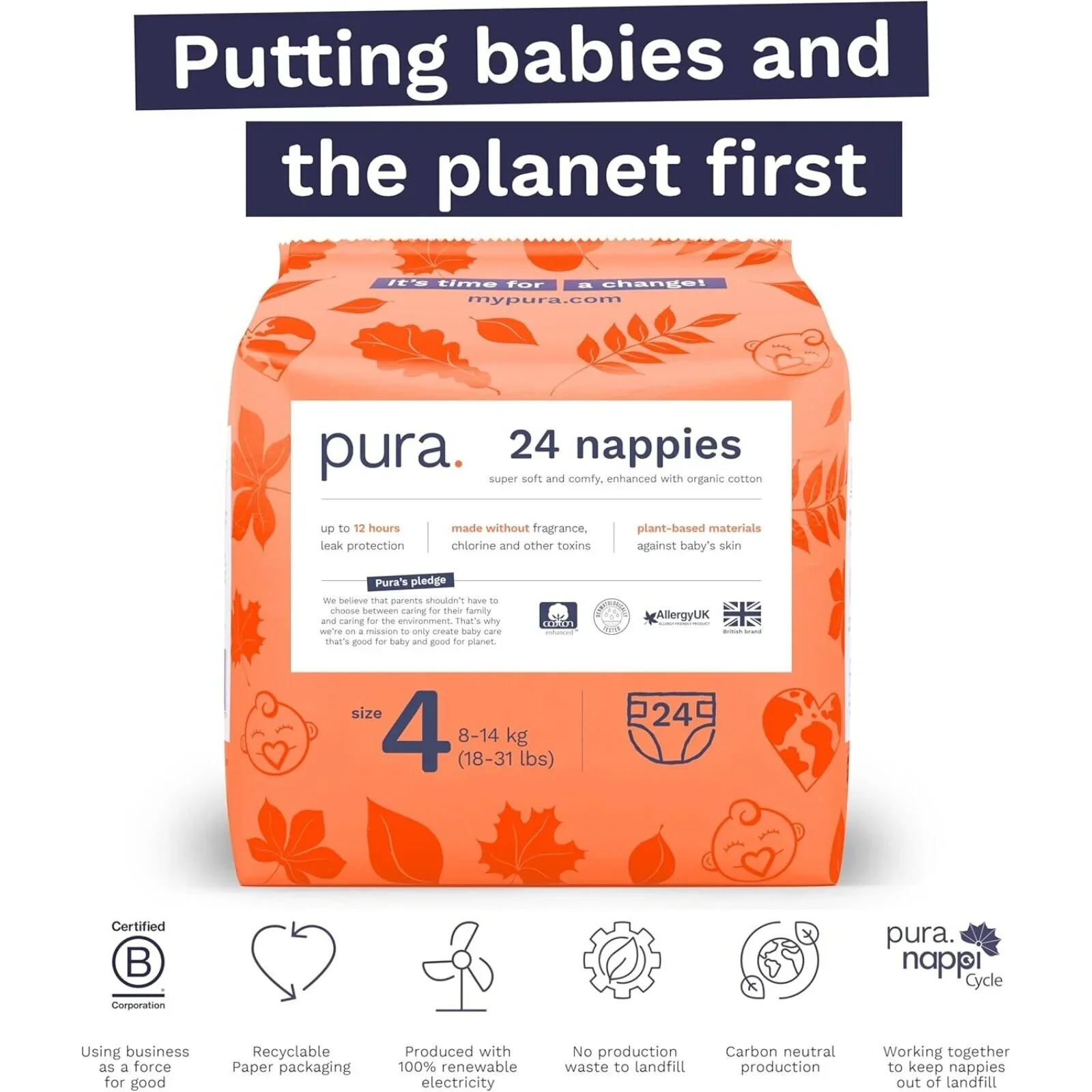 Pura Eco Nappy Size 4 - 24 nappies - Image 7