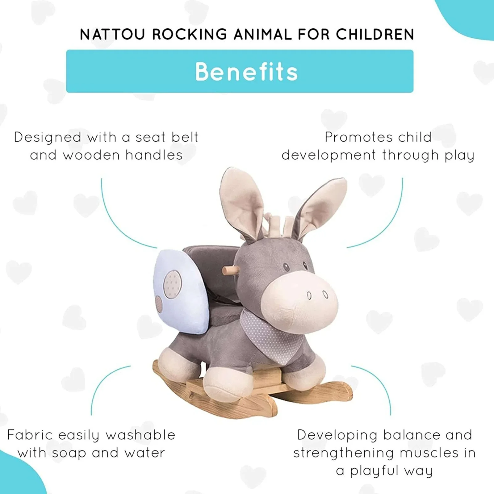 Nattou Cappuccino Donkey Rocker - Image 6