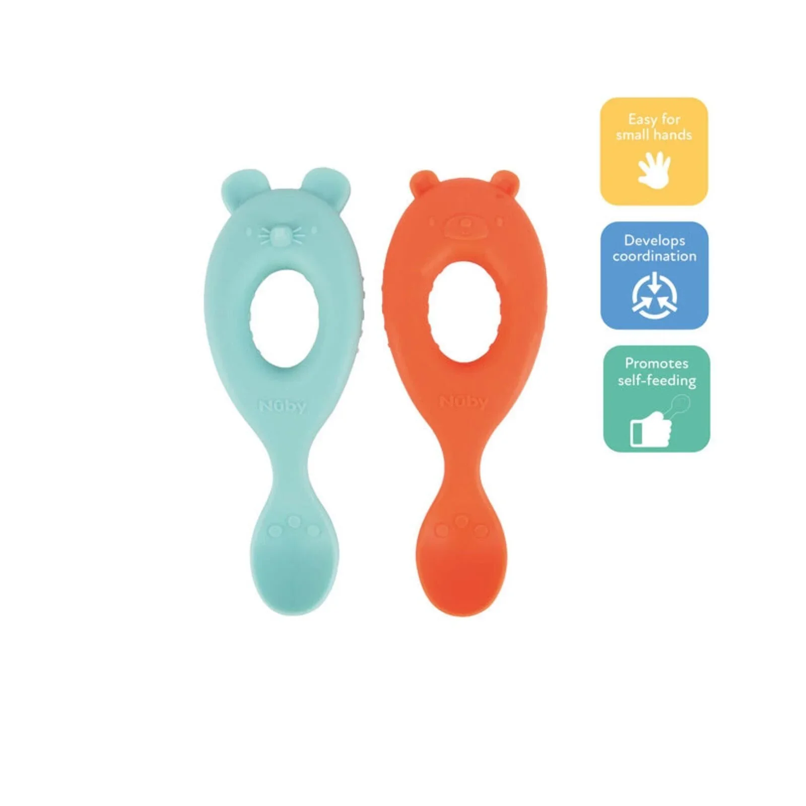 Nuby Easy Grip Baby Spoons Pack of 2 - Image 6