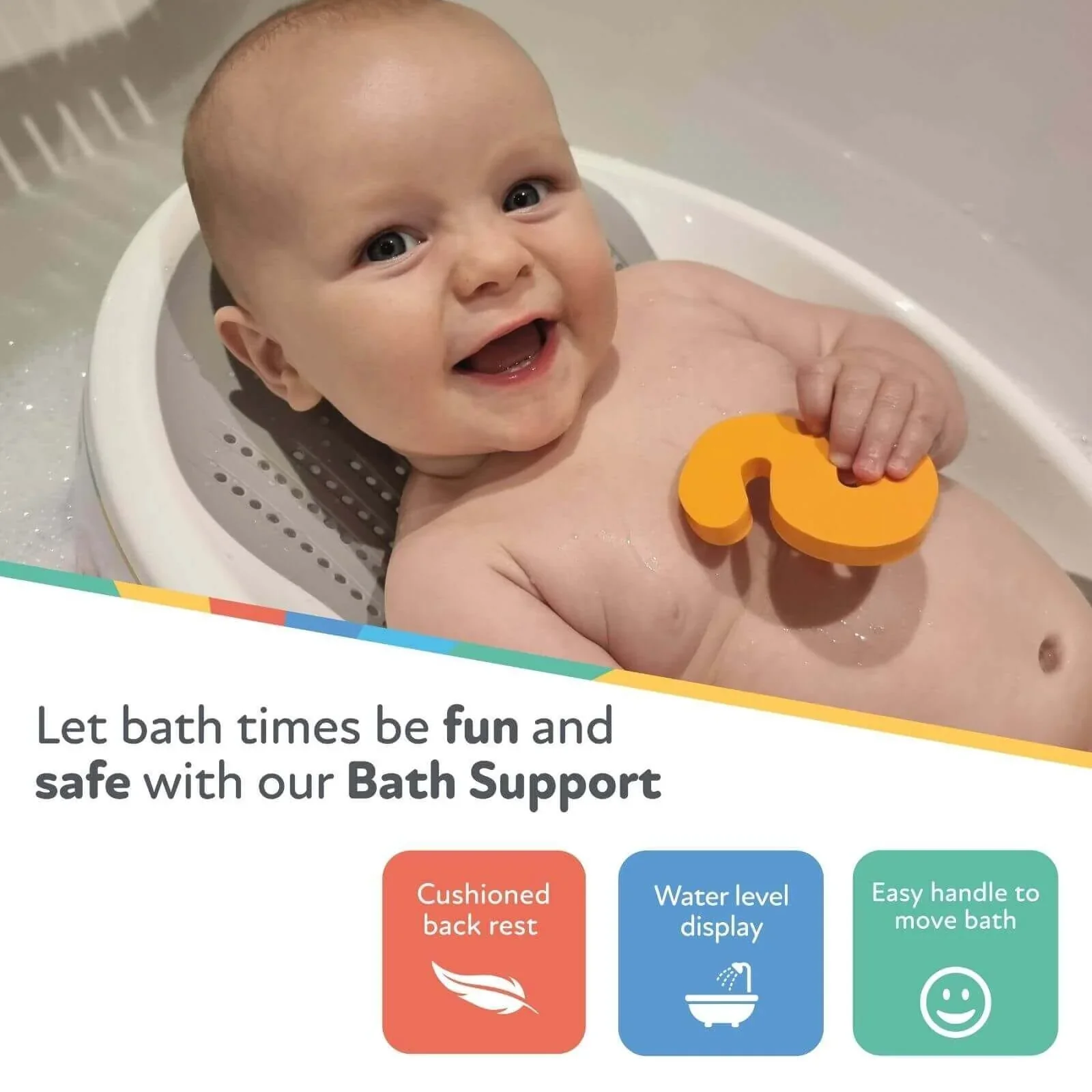 Nuby Newborn Baby Bath Support - Ergonomic Design - Image 3