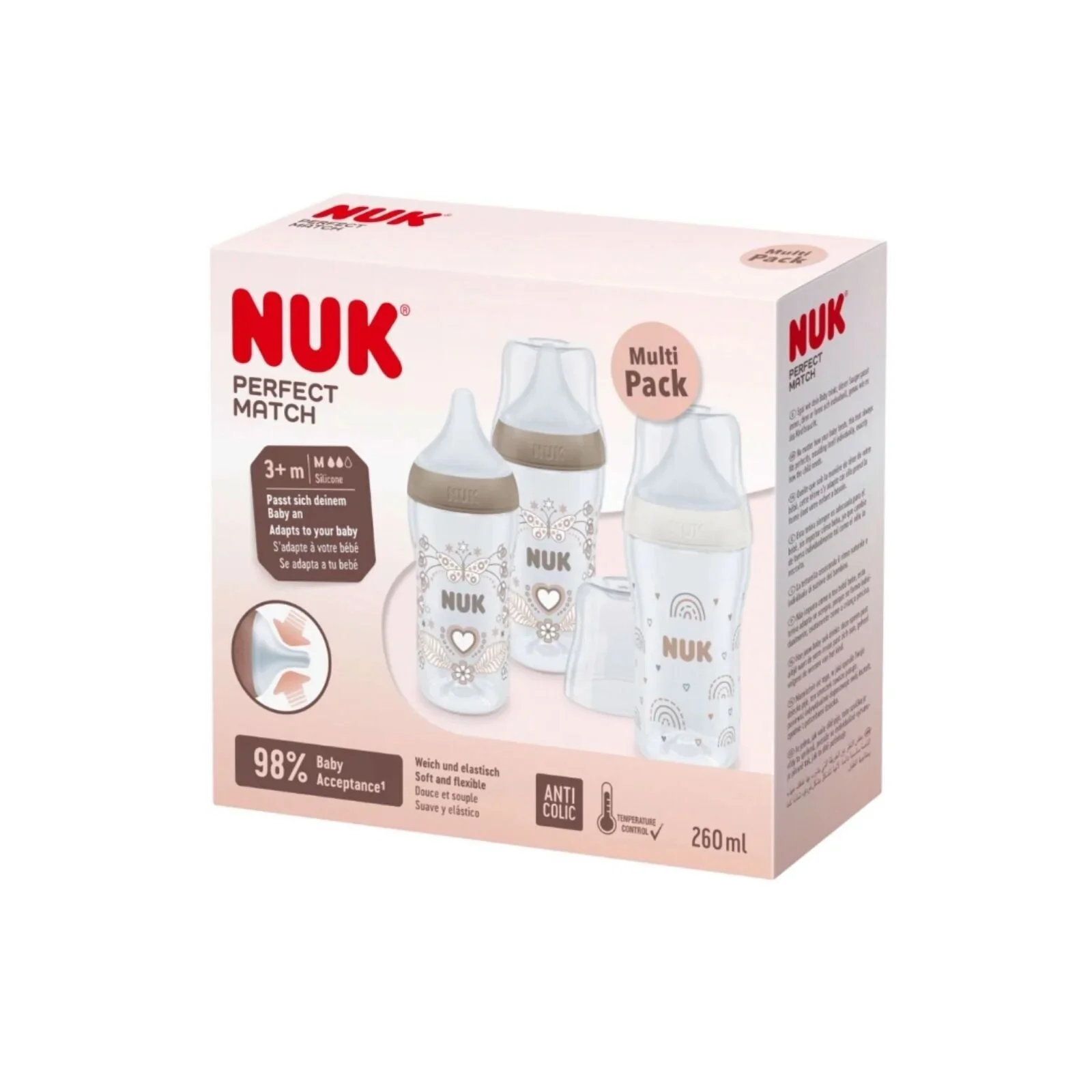 NUK Anti-Colic Perfect Match 260ml Pack of 3 - Image 2