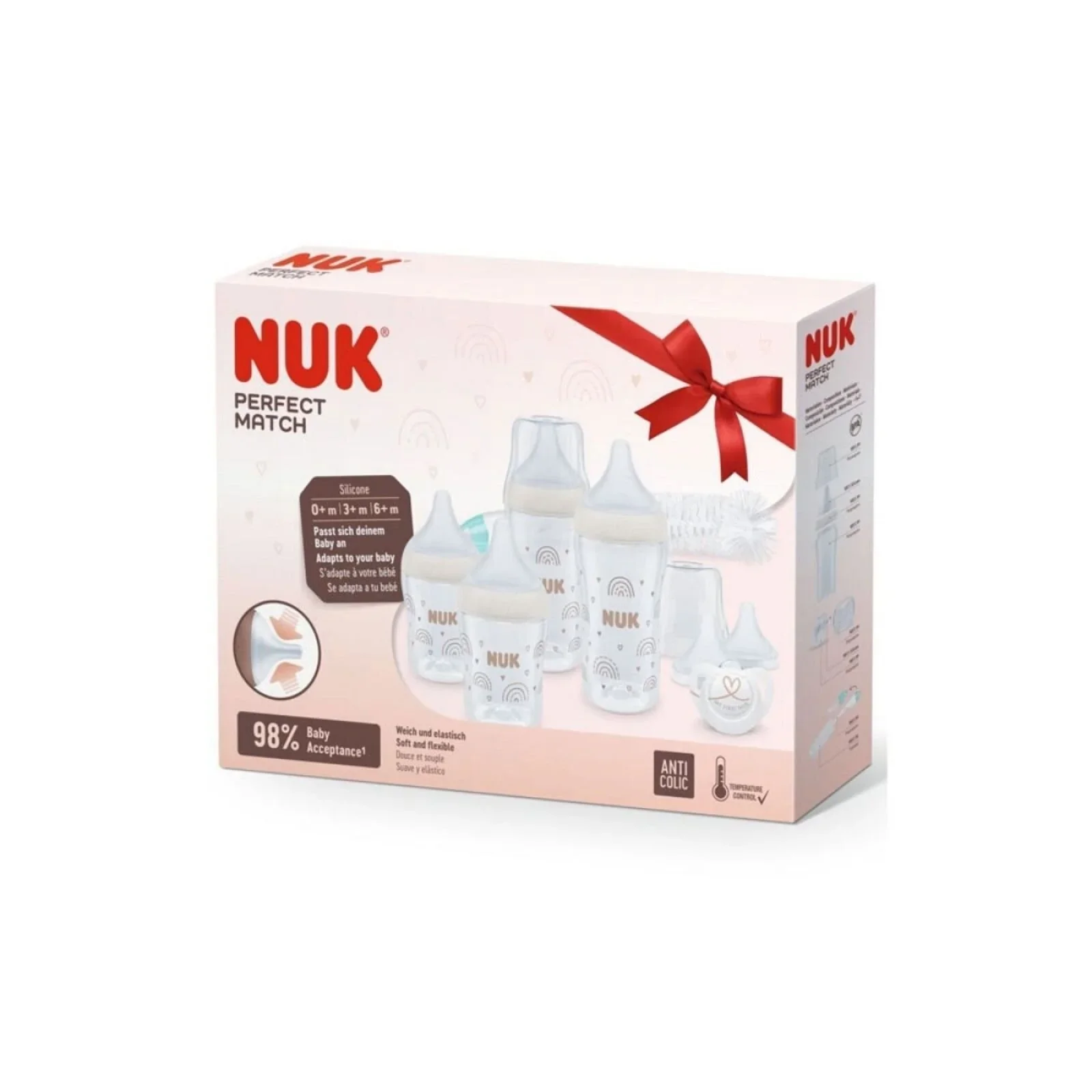 NUK Anti-Colic Perfect Match Starter Set Pack of 7 - Rainbow - Image 2