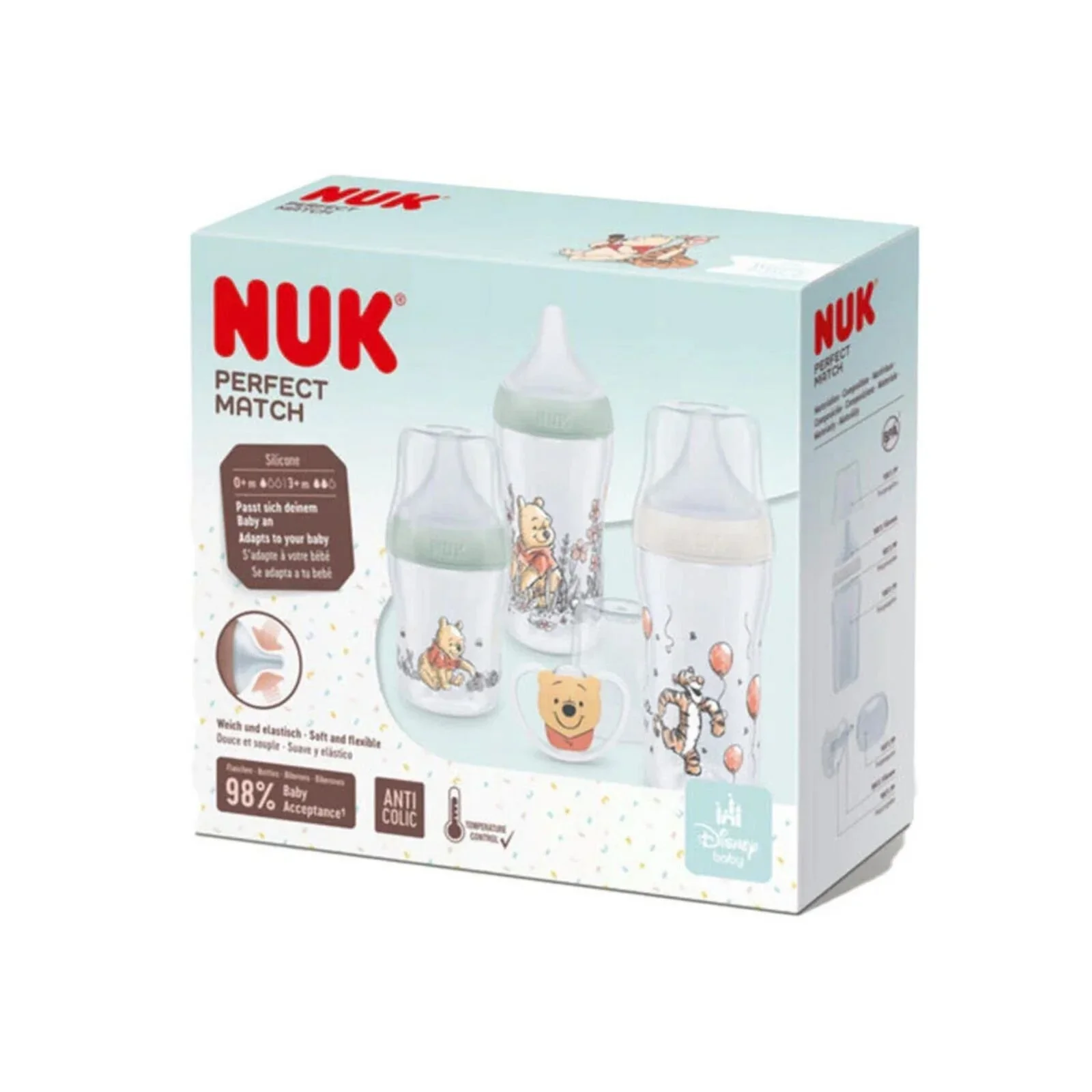 NUK Anti-Colic Perfect Match Starter Set Pack of 4 - Winnie the Pooh - Image 3