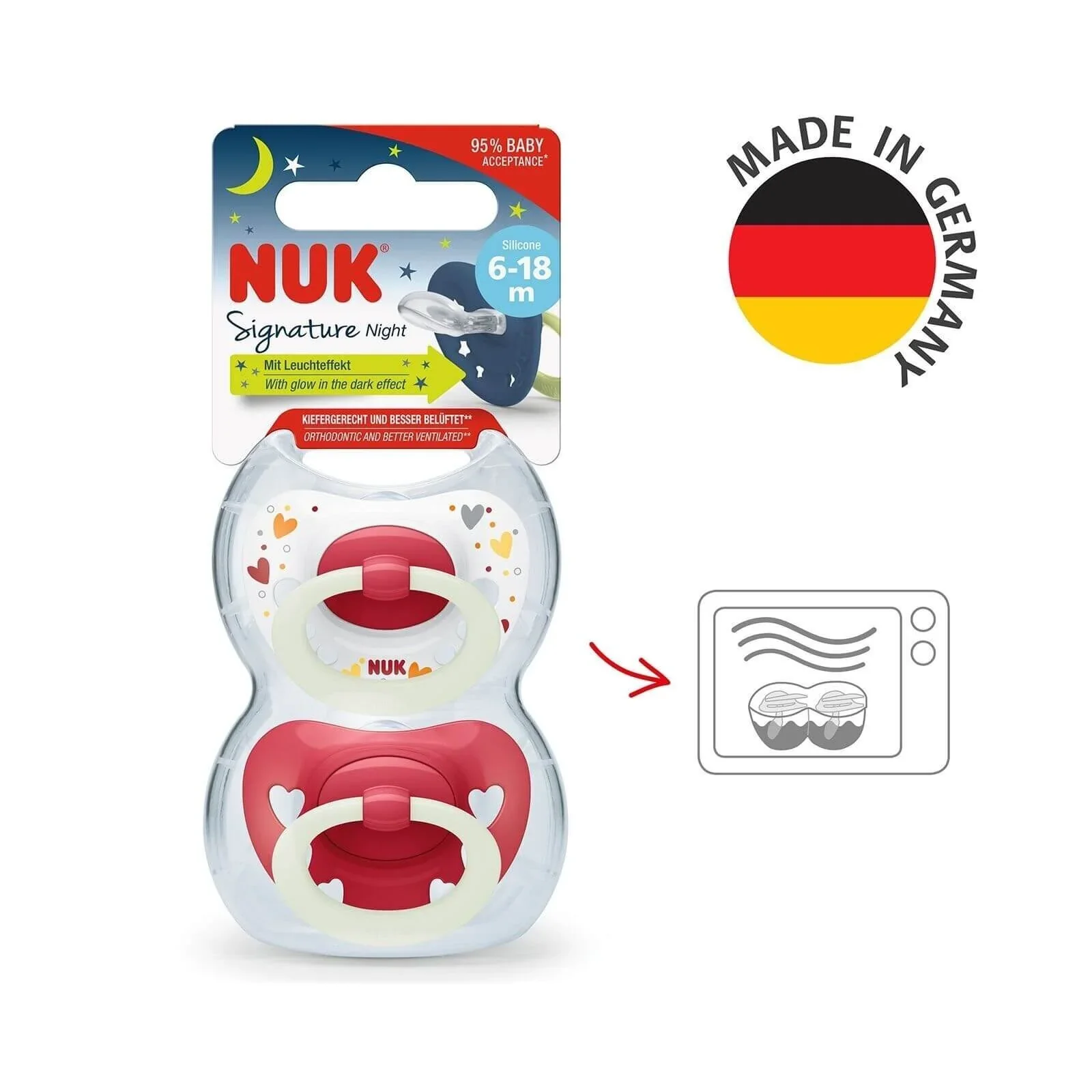 NUK Signature Night Silicone Soothers 6-18 months - Image 2