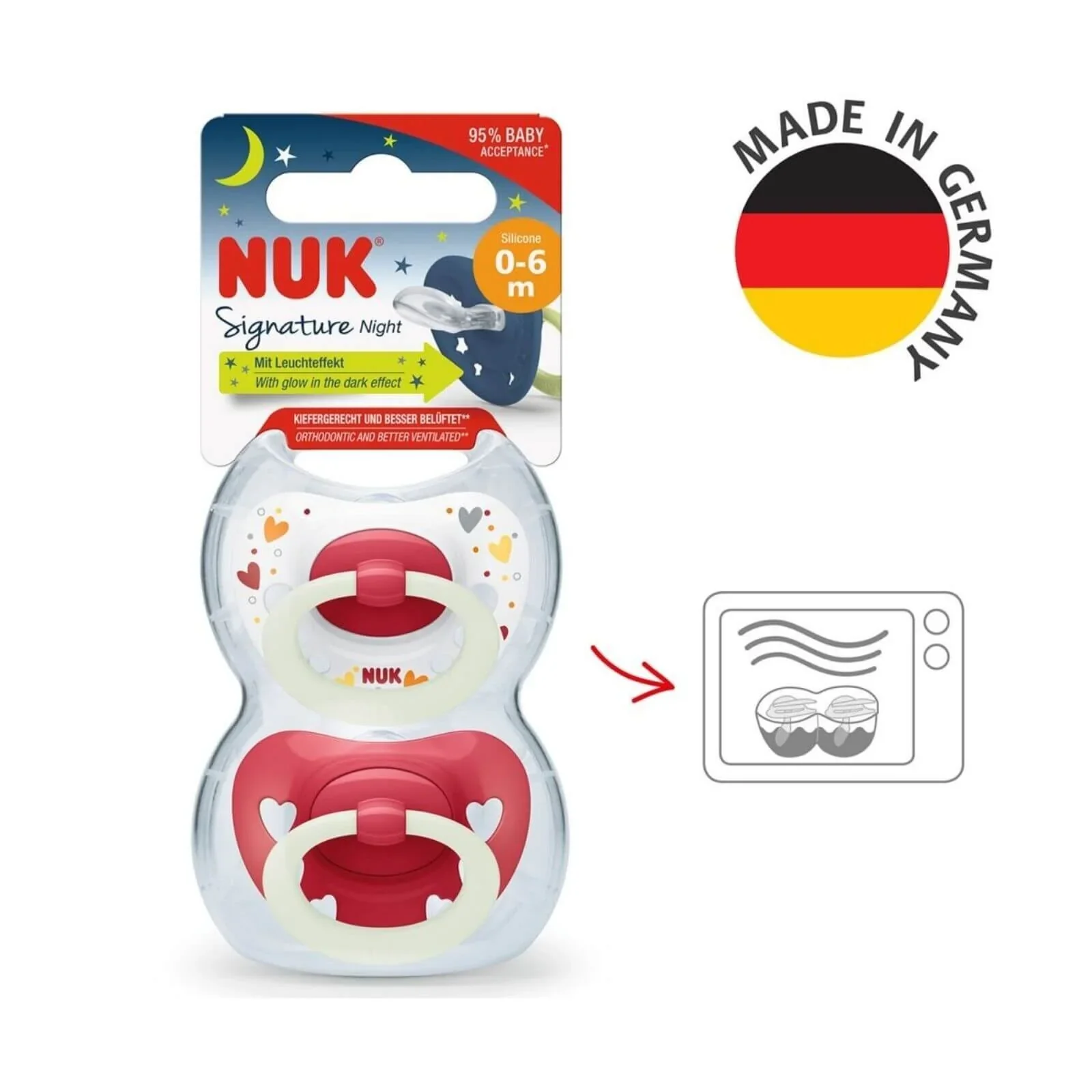 NUK Signature Night Silicone Soothers 0-6 months - Image 2