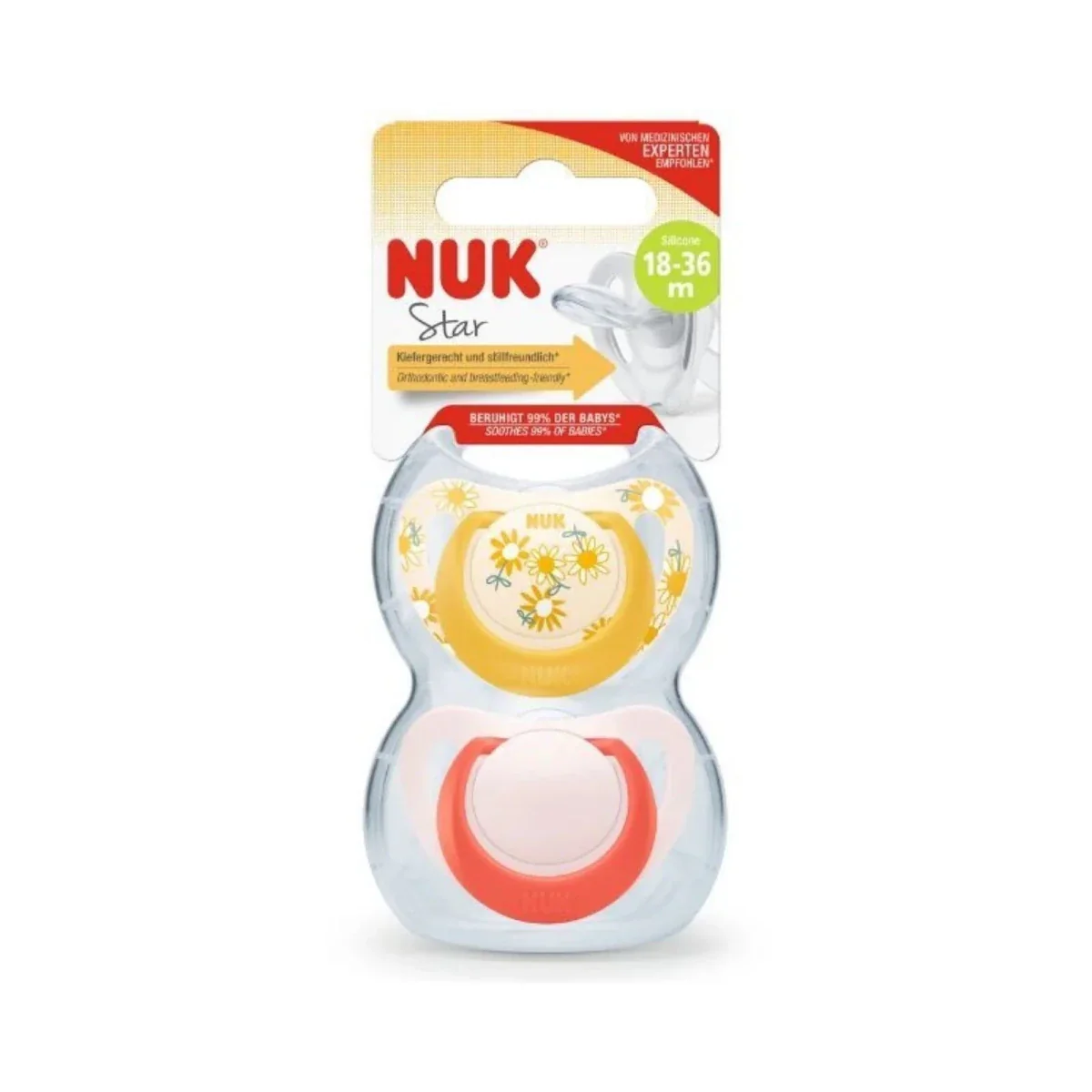 NUK Star Soother 18-36 months Pack of 2 - Red - Image 2