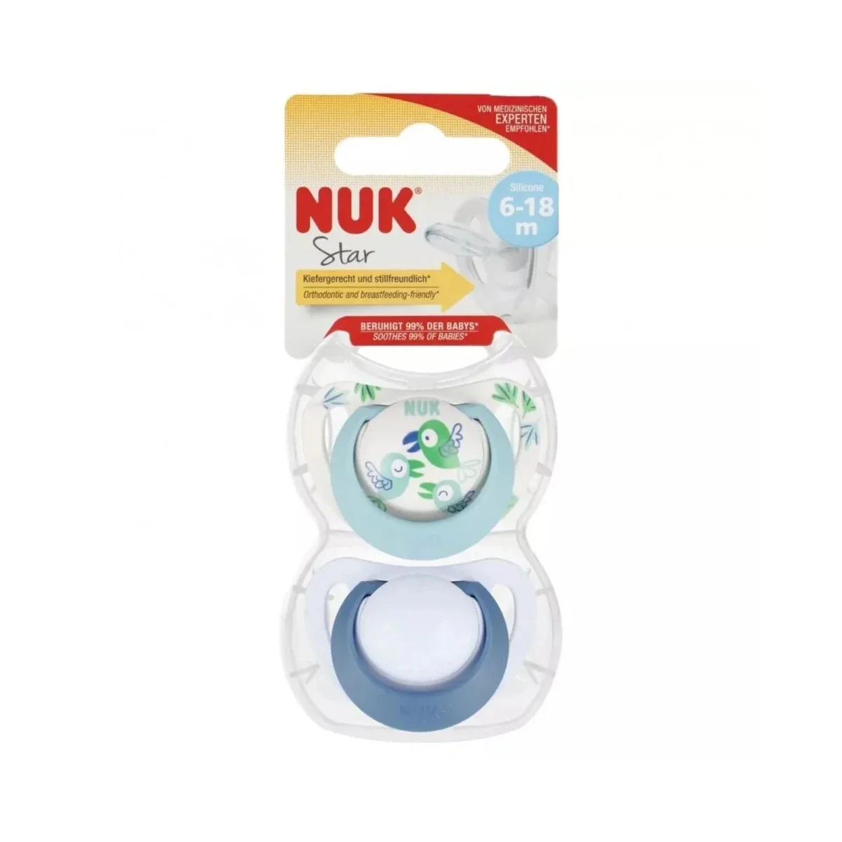 NUK Star Soother 6-18 months Pack of 2 - Blue - Image 2