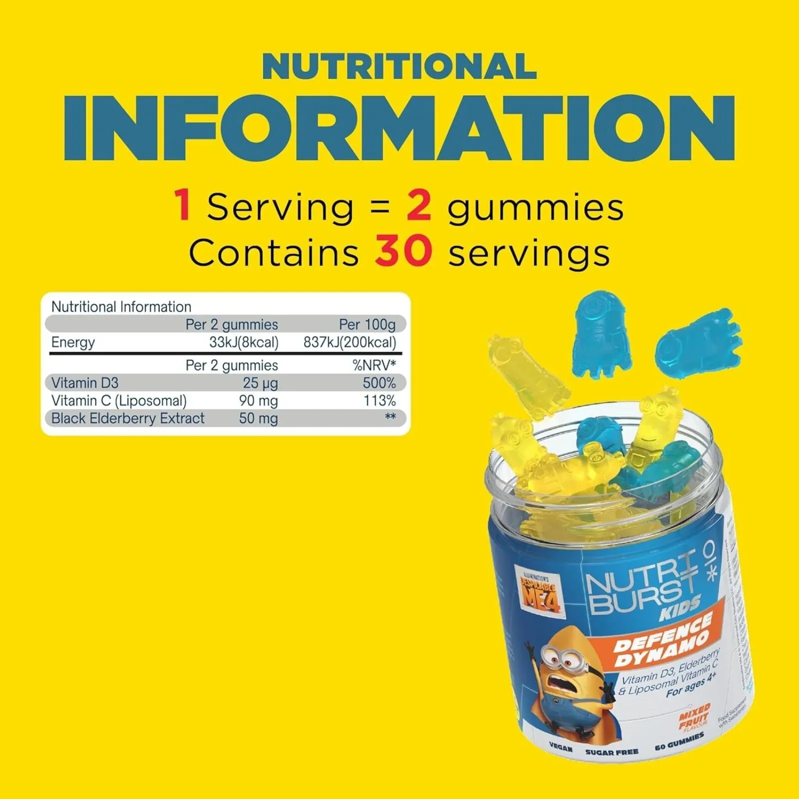 Nutriburst Minions Defence Dynamo Vitamins 4+ years 60 pcs - Image 7