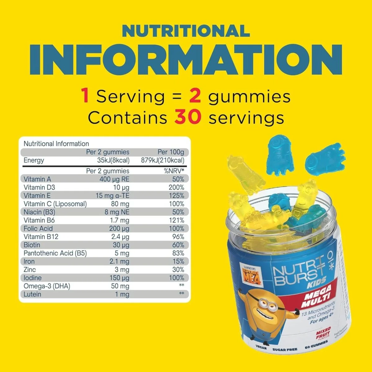 Nutriburst Minions Mega Multi Vitamins 4+ years 60 pcs - Image 7