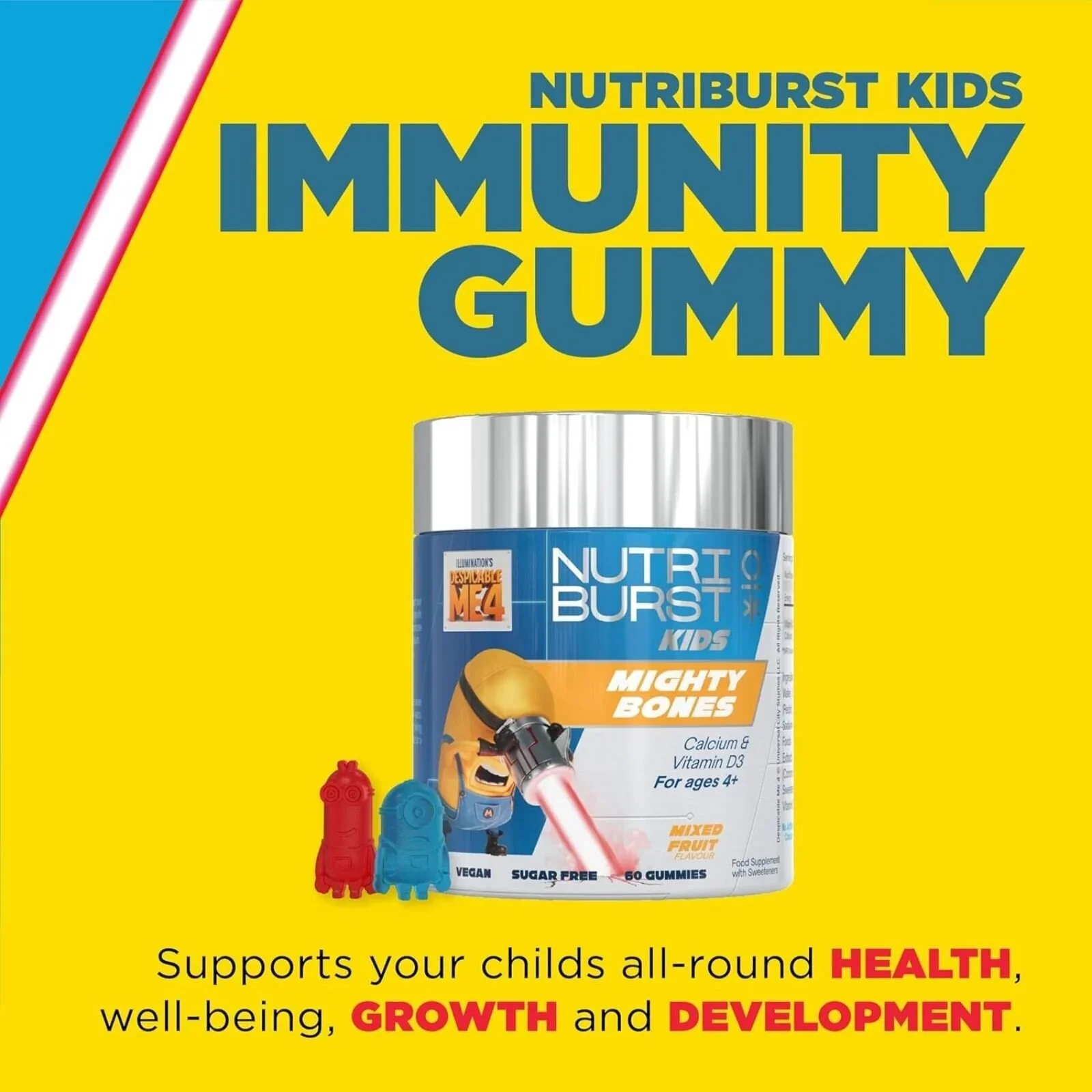 Nutriburst Minions Mighty Bones Vitamins 4+ years 60 pcs - Image 3