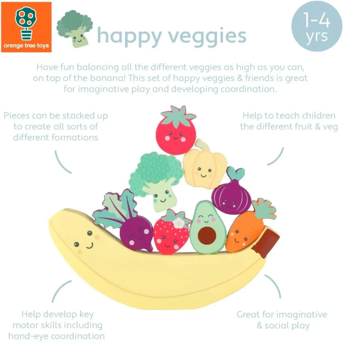 Orange Tree Toys Happy Veggies & Friends Balancing Game - Image 3