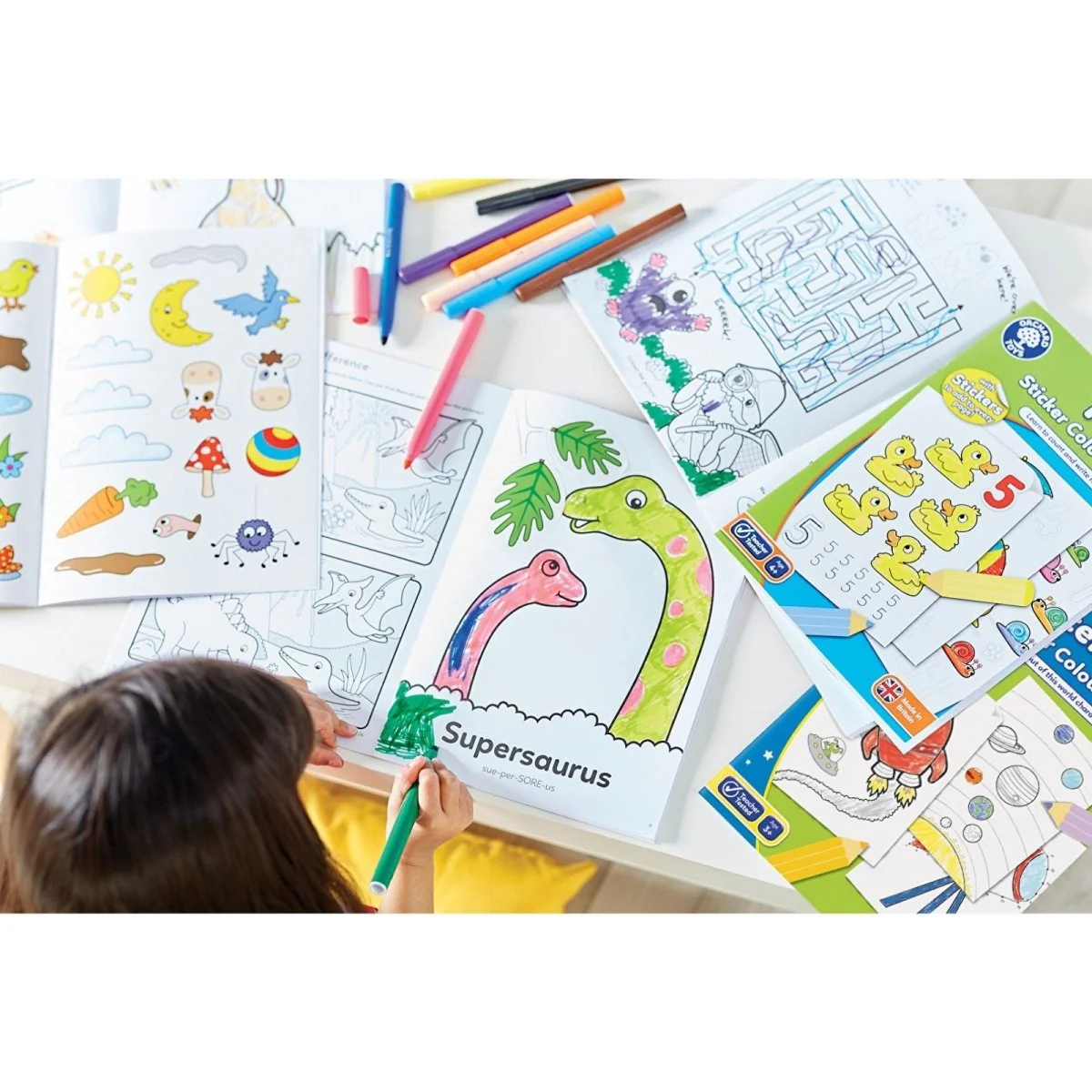 Orchard Toys Dinosaur and Outerspace Colouring Books - Image 3