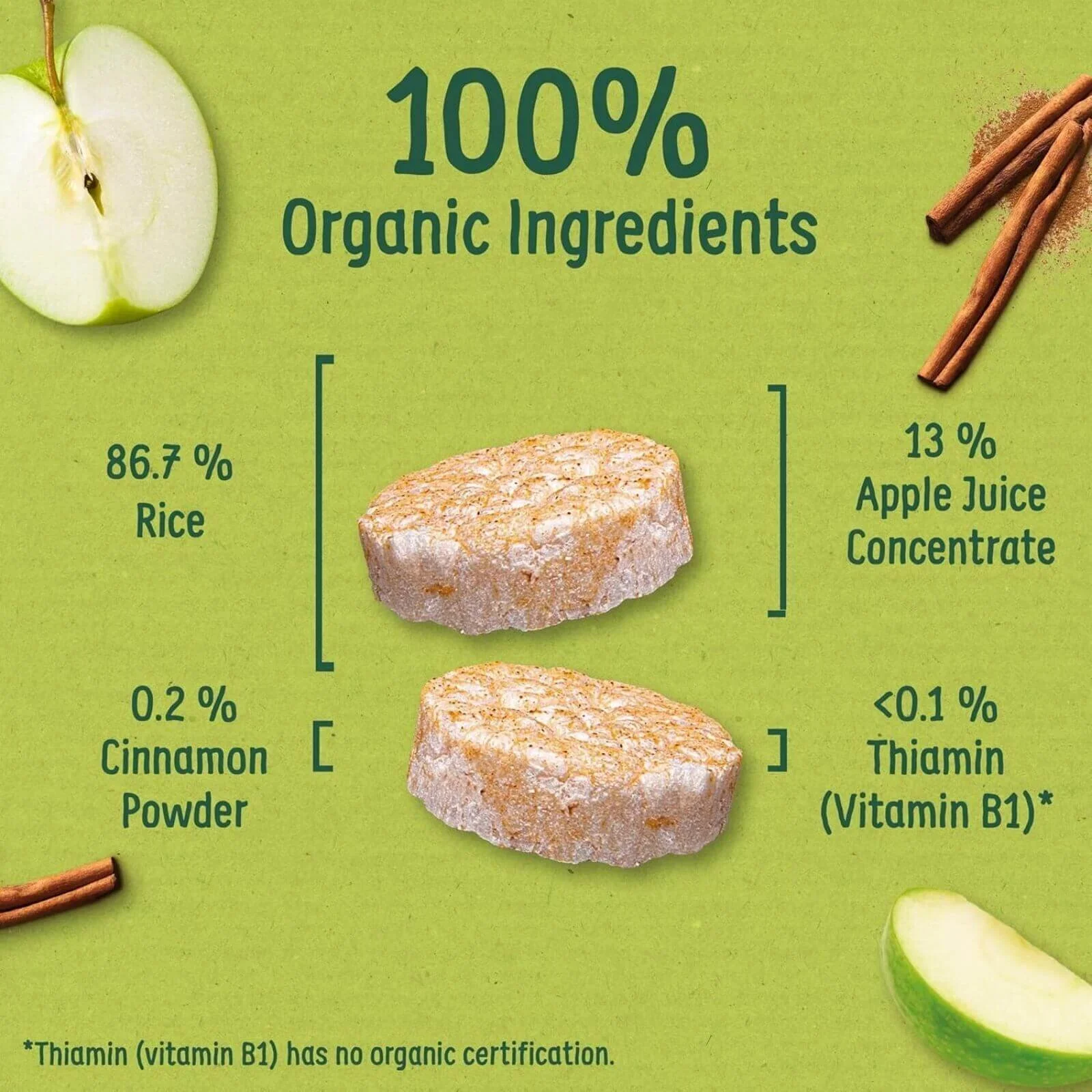 Organix Apple Rice Cake Clouds 7+ months 40g - Image 3