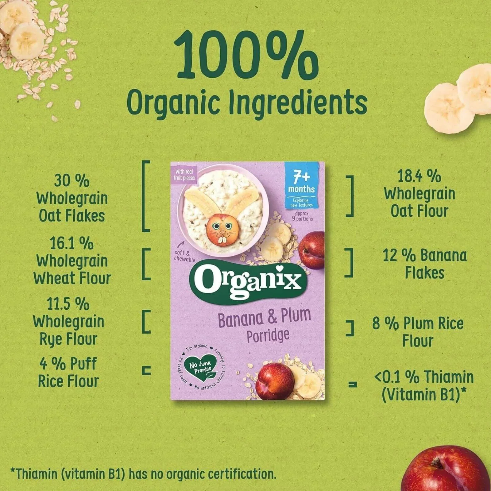Organix Banana & Plum Porridge 7+ months 200g - Image 3