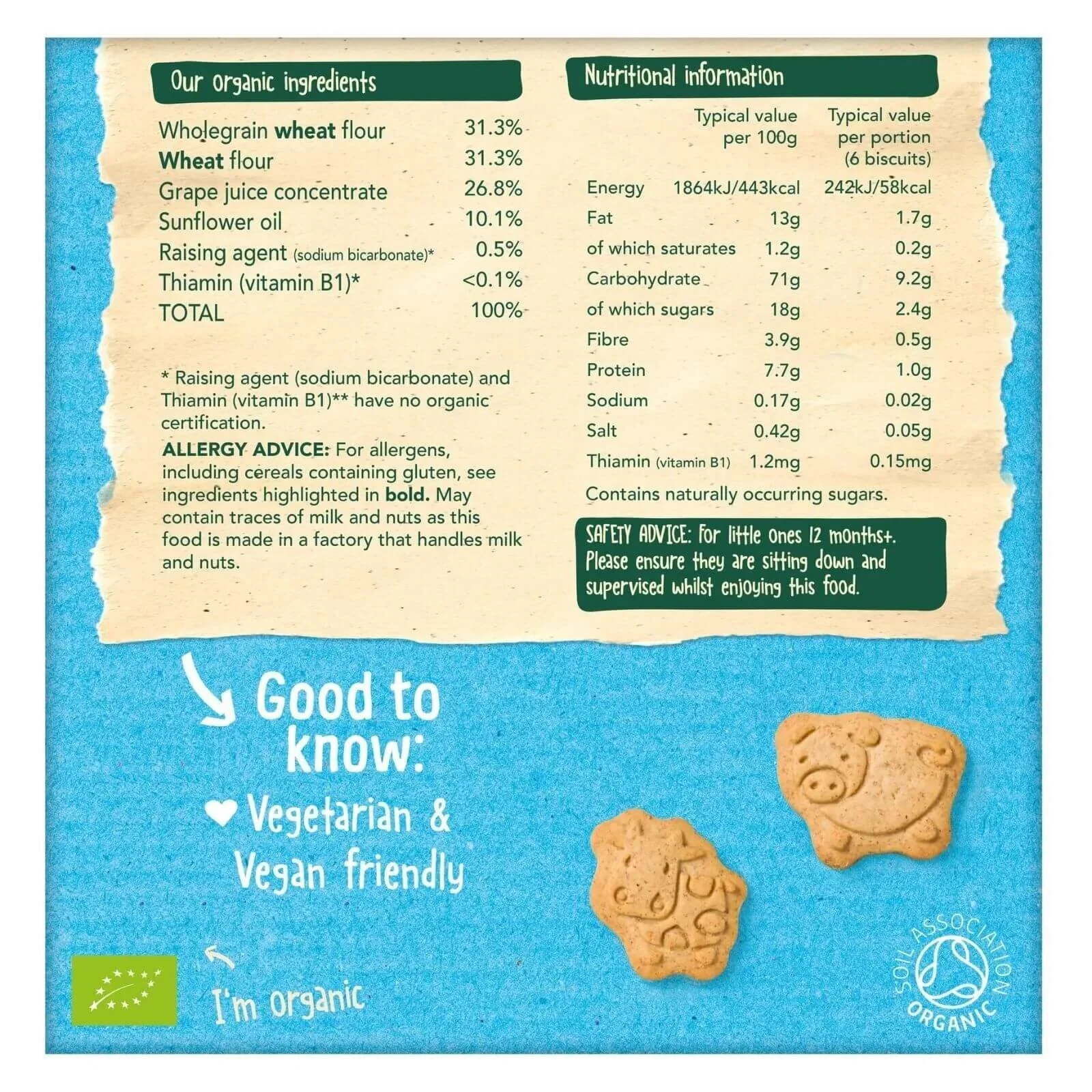 Organix Farm Animal Biscuits 12+ months 100g - Image 2