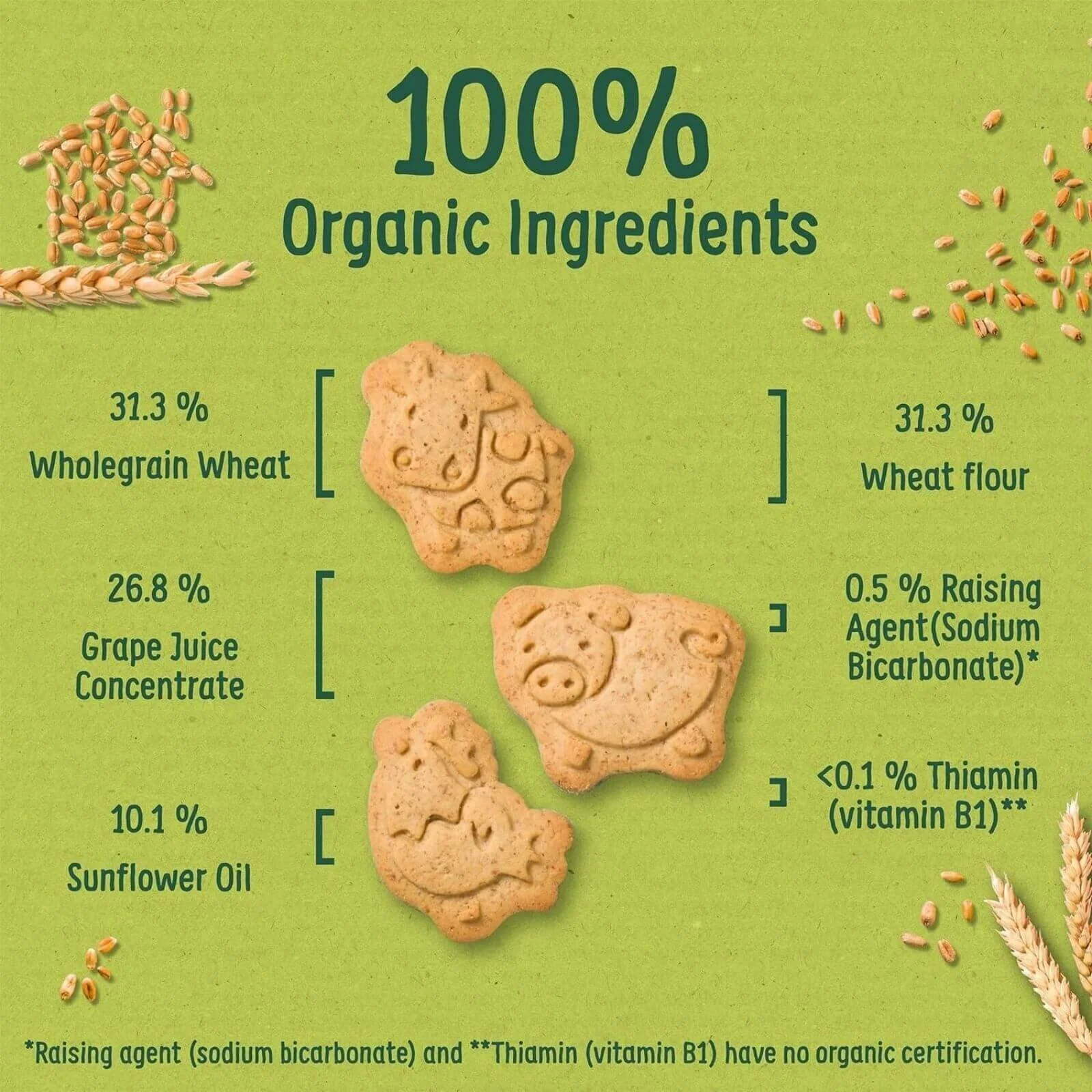 Organix Farm Animal Biscuits 12+ months 100g - Image 3