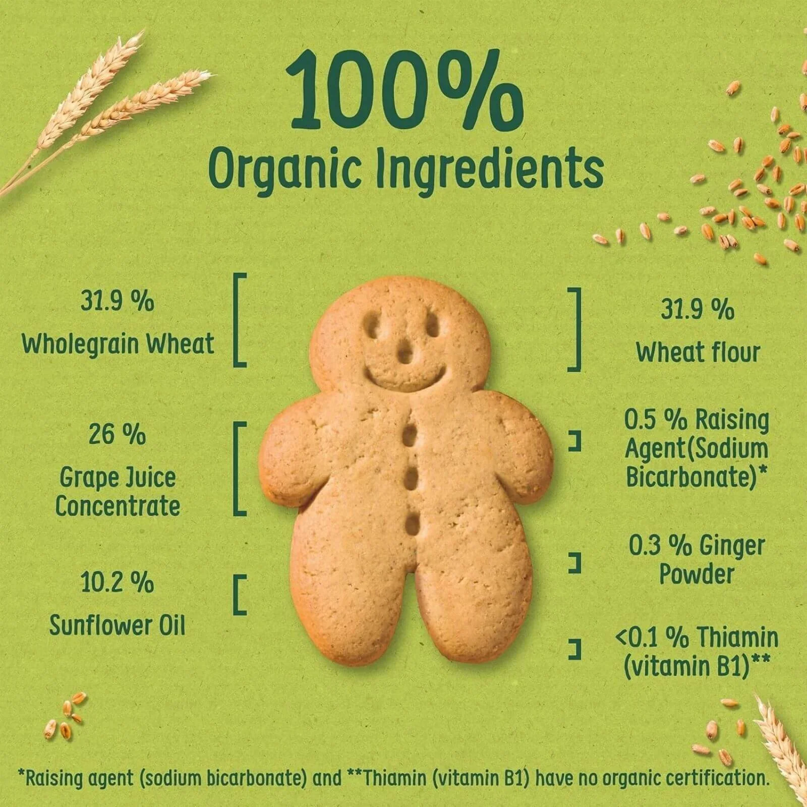 Organix Gingerbread Men Biscuits 12+ months 135g - Image 3