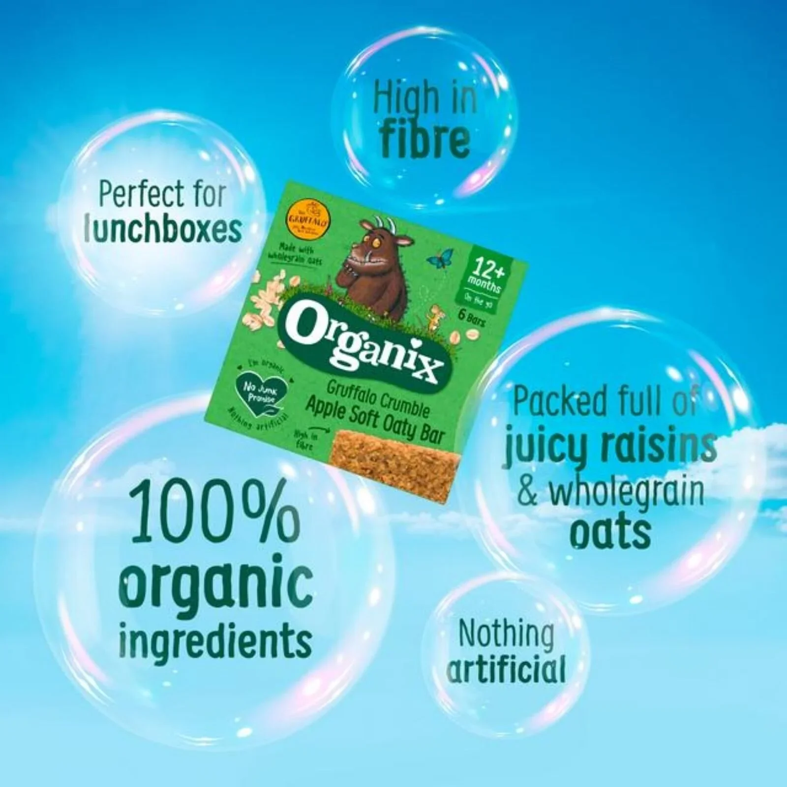 Organix Gruffalo Apple Crumble Oaty Bar 12+ months 138g (6x23g) - Image 2