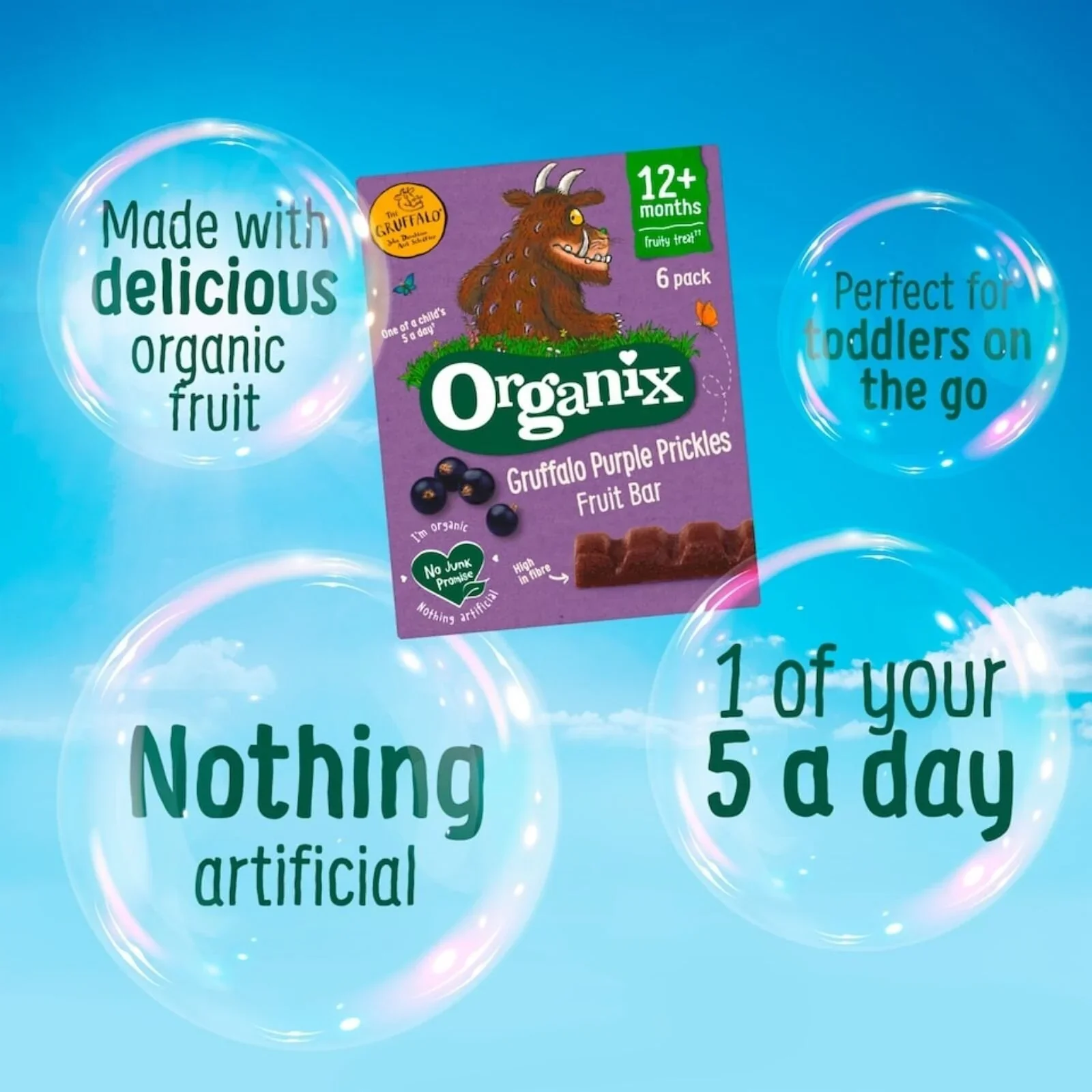 Organix Gruffalo Blackcurrant Fruit Bar 12+ months 102g (6x17g) - Image 3