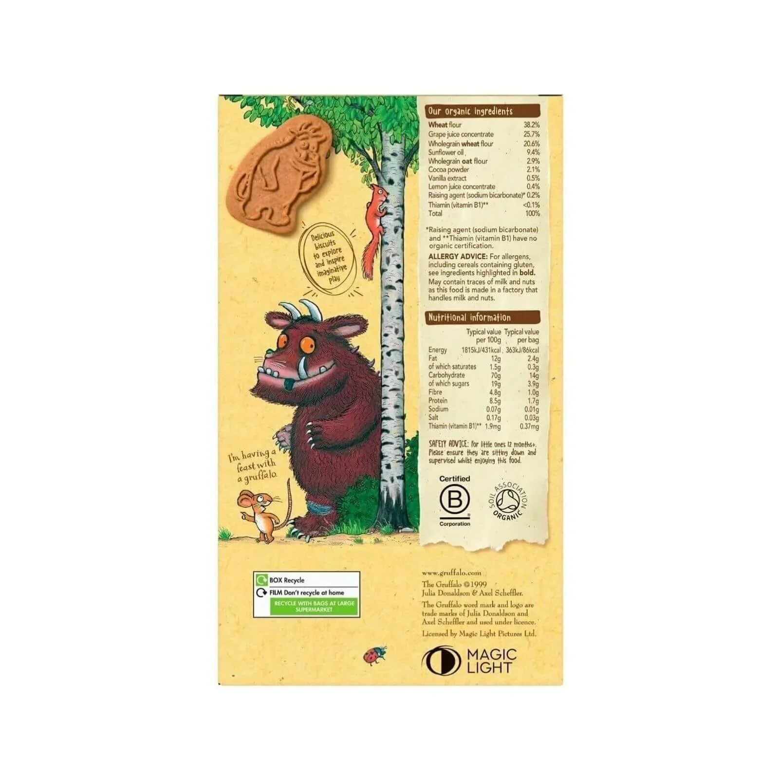 Organix Gruffalo Cocoa & Vanilla Biscuit 12+ months 100g (5x20g) - Image 4