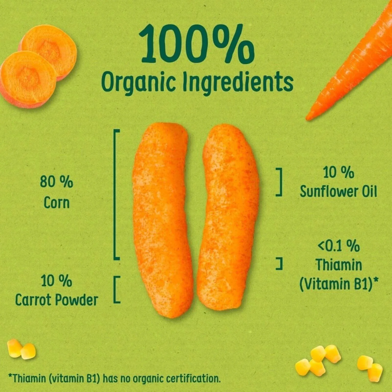 Organix Melty Carrot Puffs 6+ months 20g - Image 2